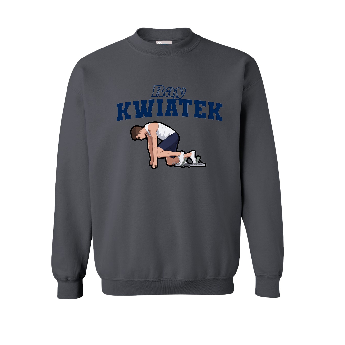 Fleece Crew — Name Arch in Grey