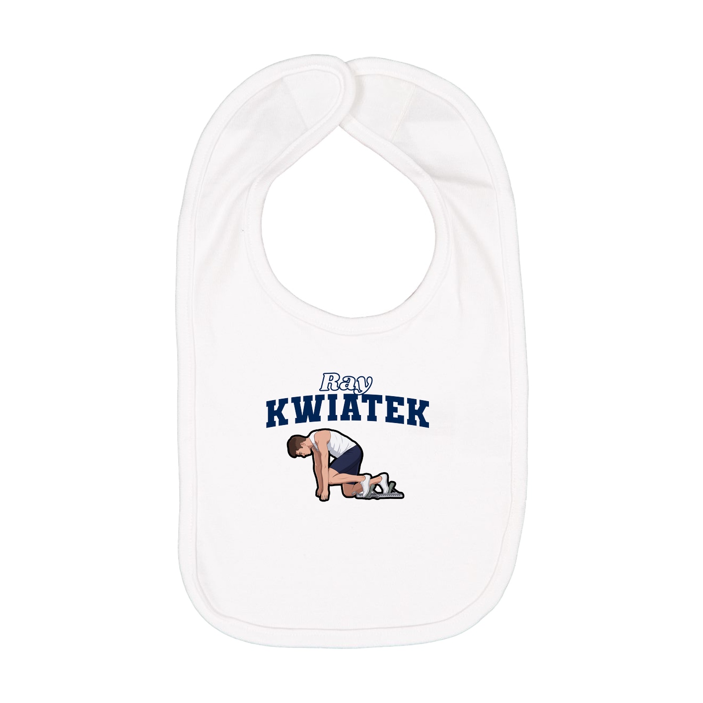 Infant Bib — Name Arch in White