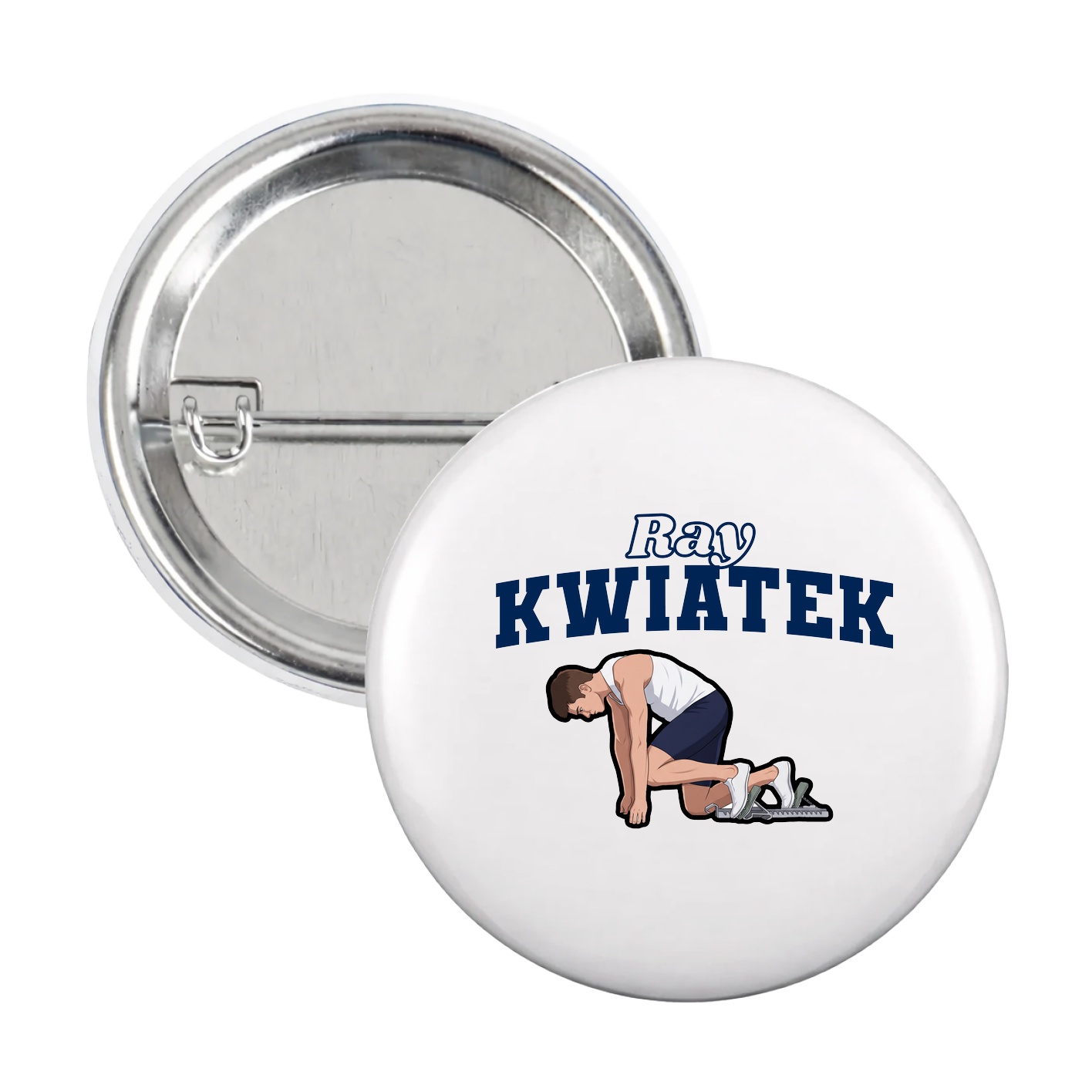 Game Day Button — Name Arch in White