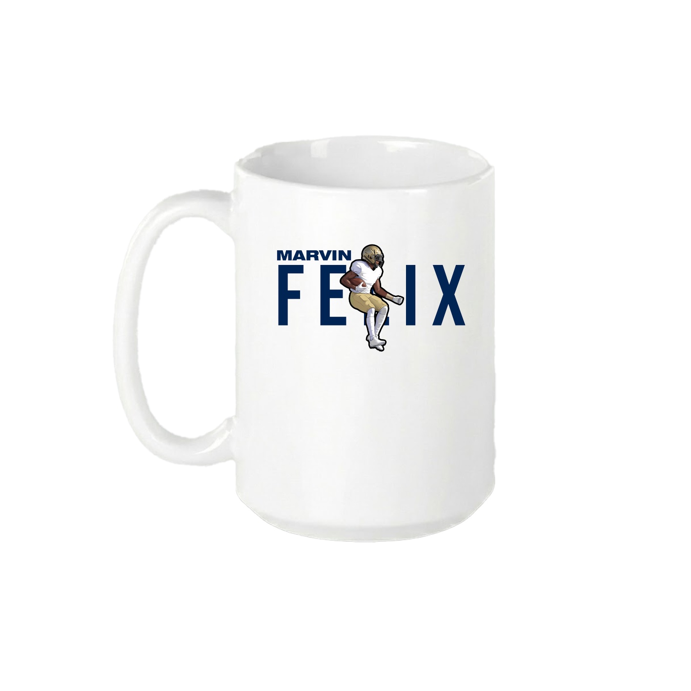 15oz Coffee Mug — Player Name in White