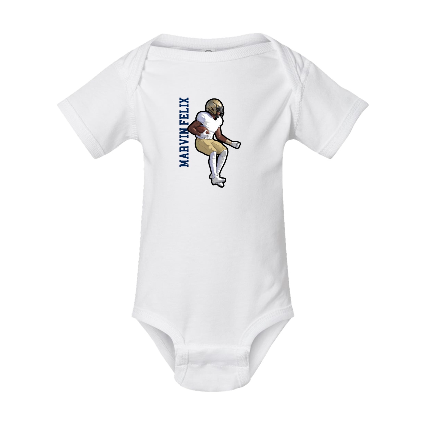 Baby Onesie — Name Vertical in White
