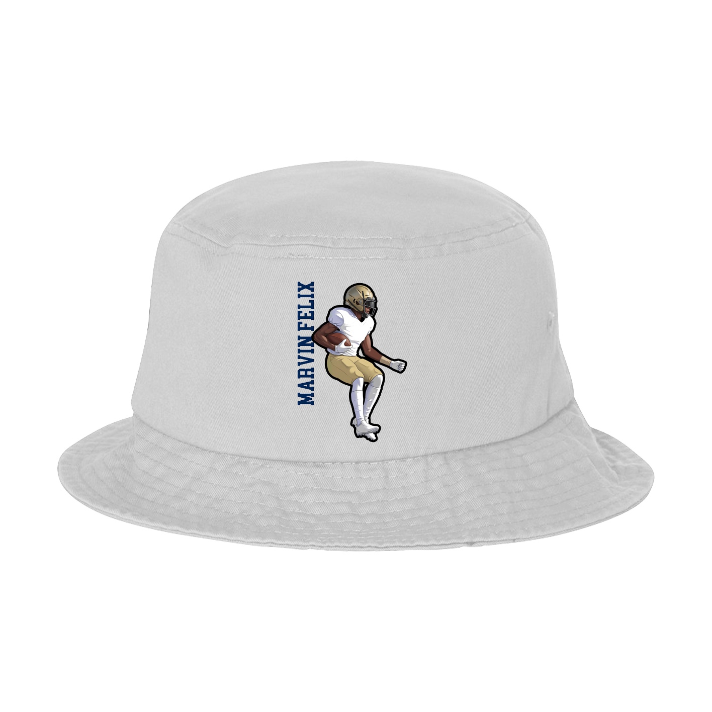 Bucket Cap — Name Vertical in White