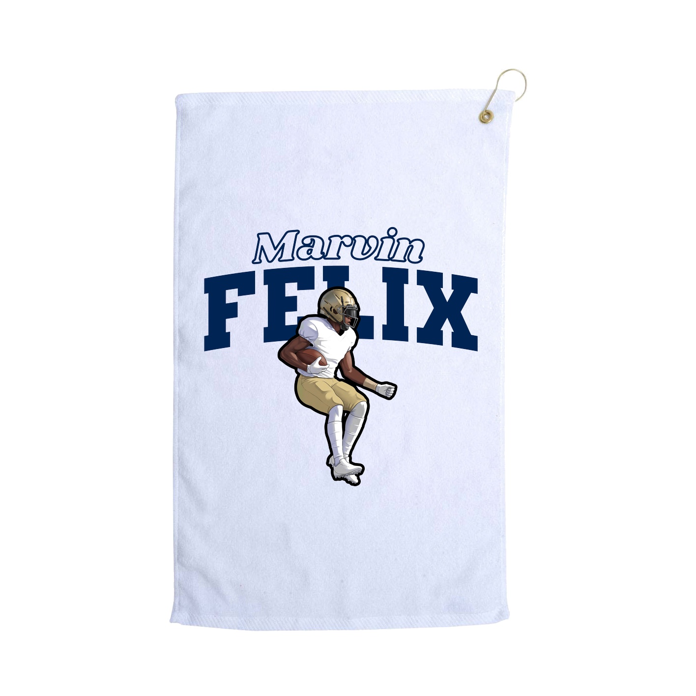 Golf Towel — Name Arch in White