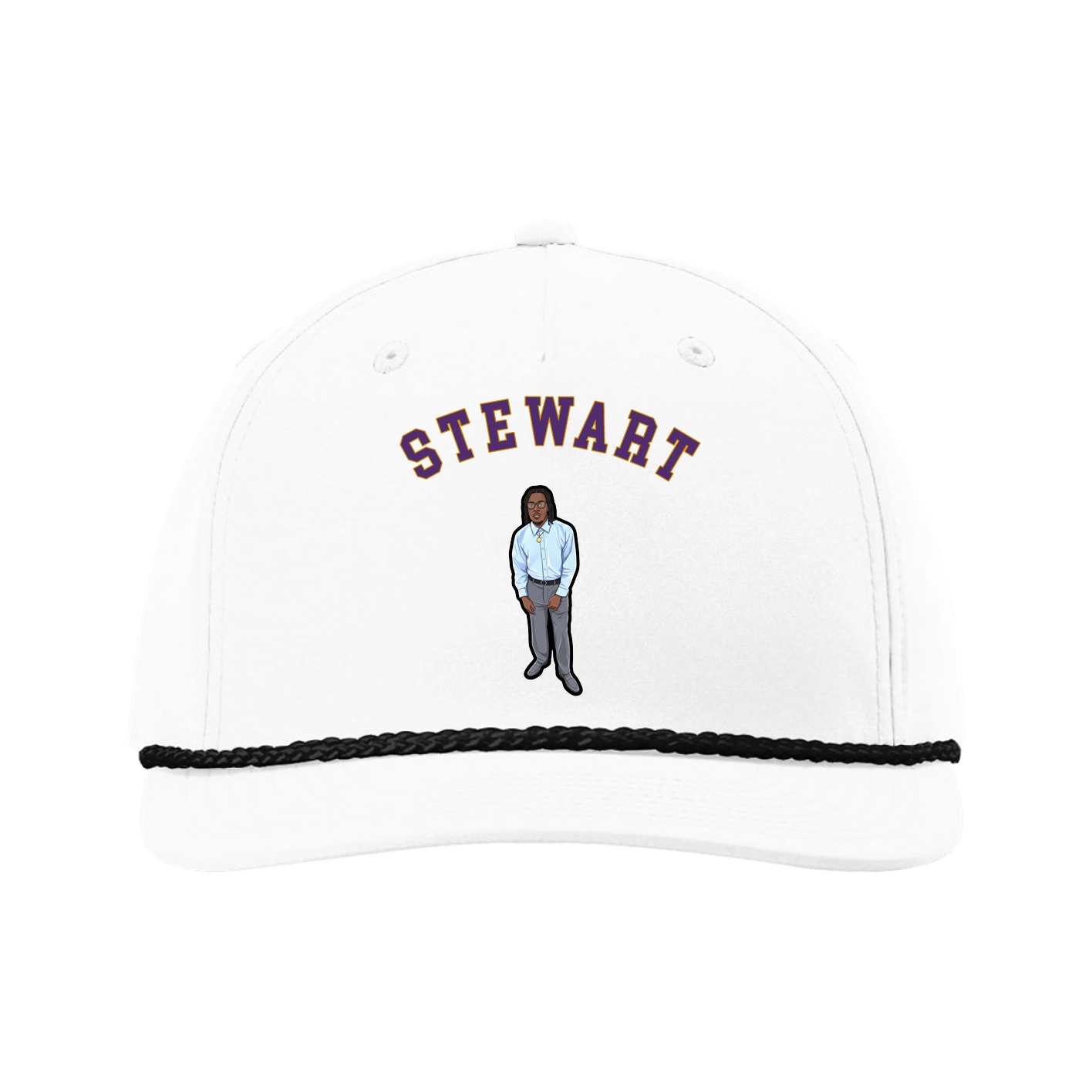 Five-Panel Classic Rope Cap — Shirsey Arch in White