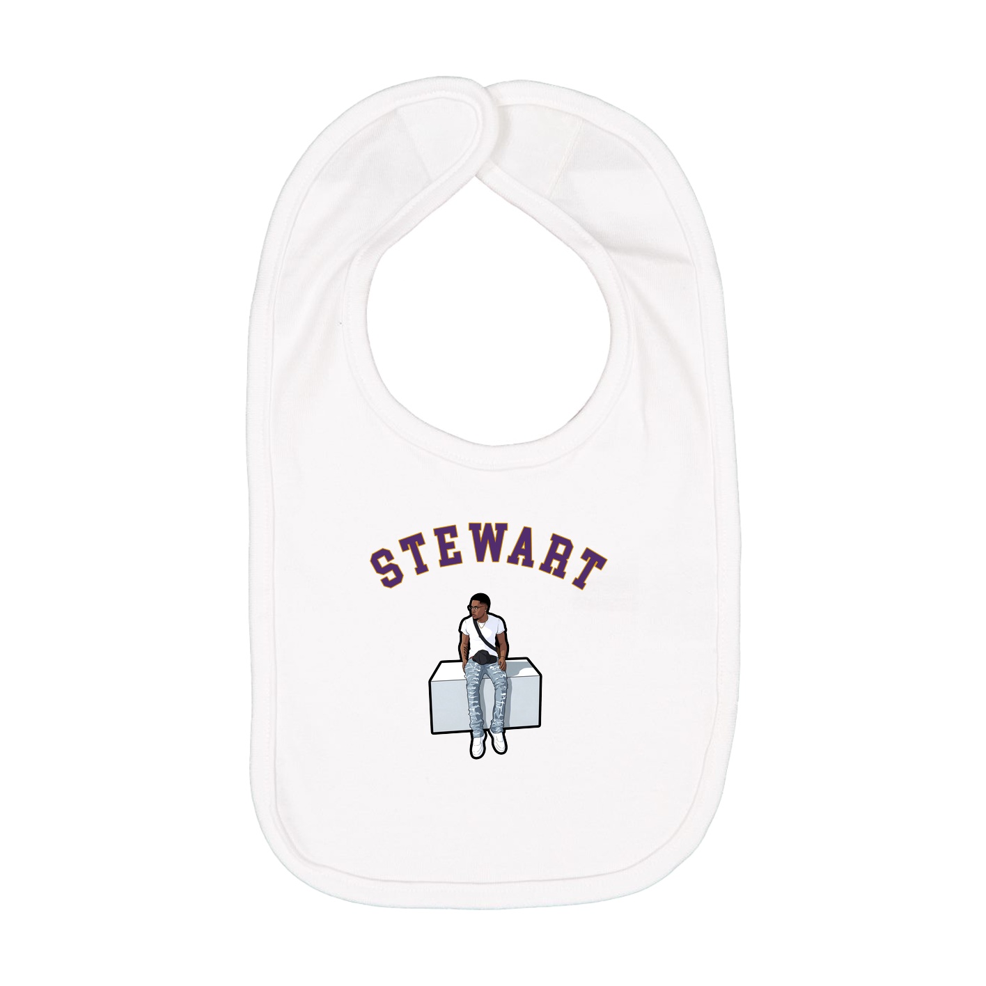 Infant Bib — Shirsey Arch in White