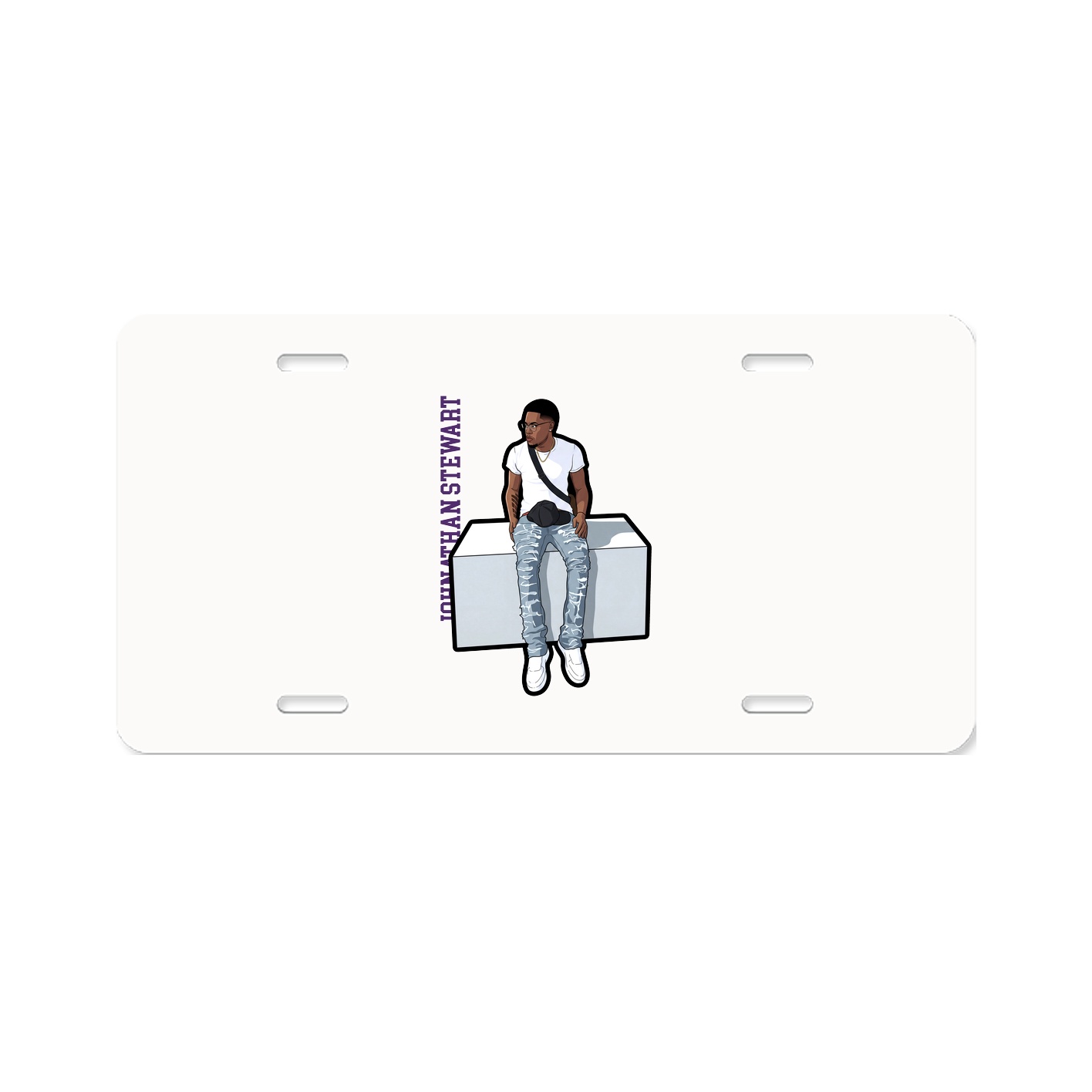 License Plate — Name Vertical in Classic