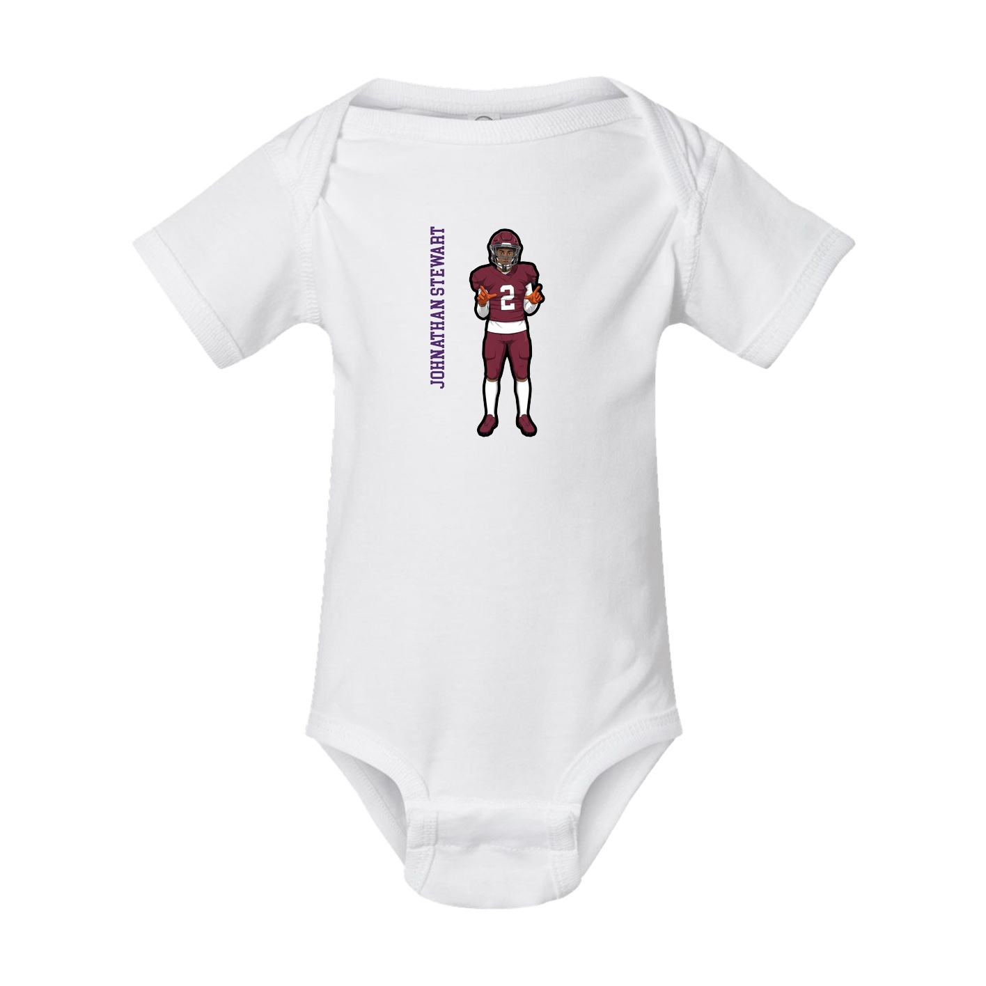 Baby Onesie — Name Vertical in White