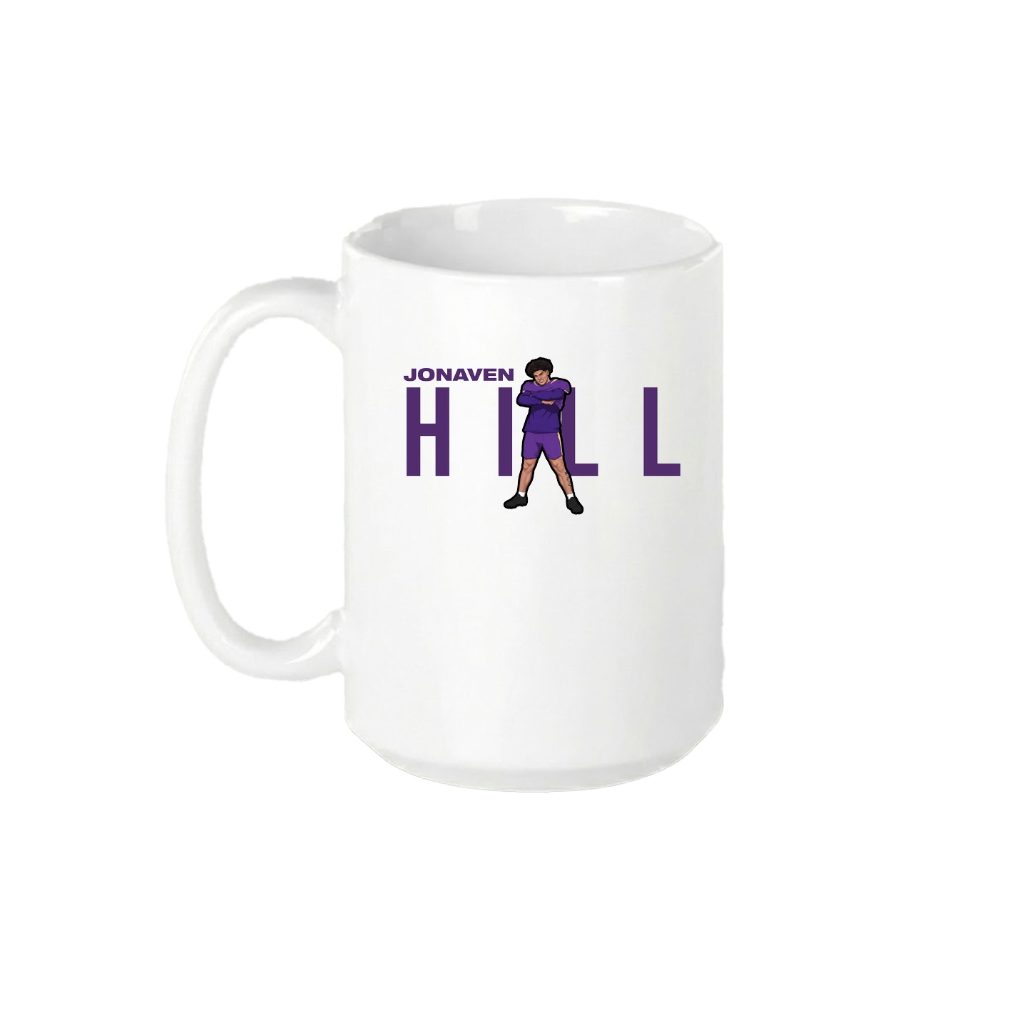 15oz Coffee Mug — Player Name in White