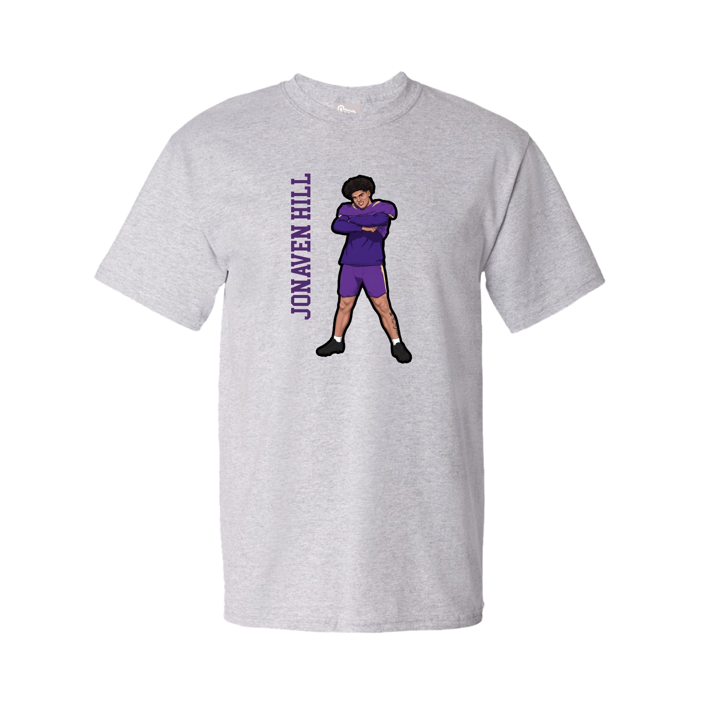 Tee — Name Vertical in Grey