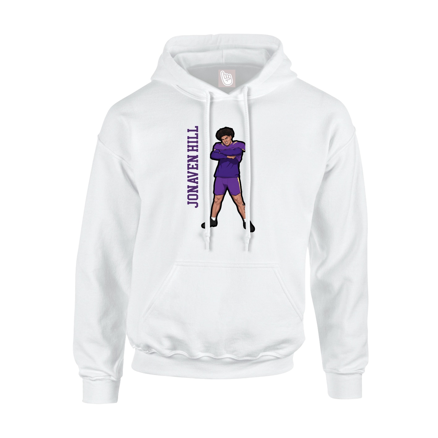 Hoodie — Name Vertical in White