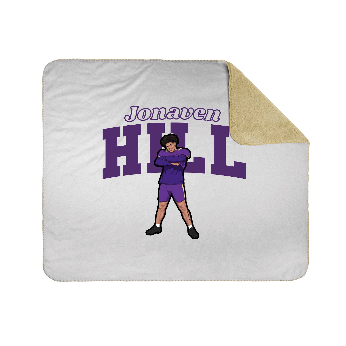 Throw Blanket — Name Arch in White