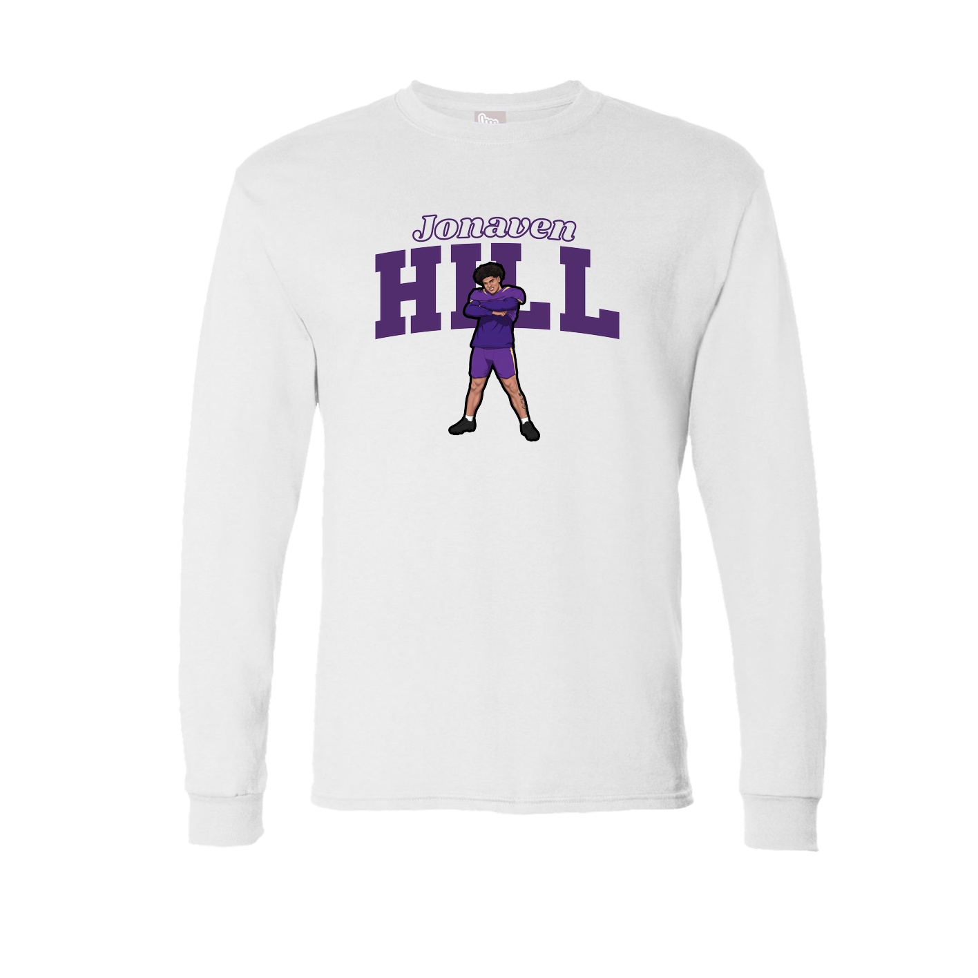 Long Sleeve Tee — Name Arch in White