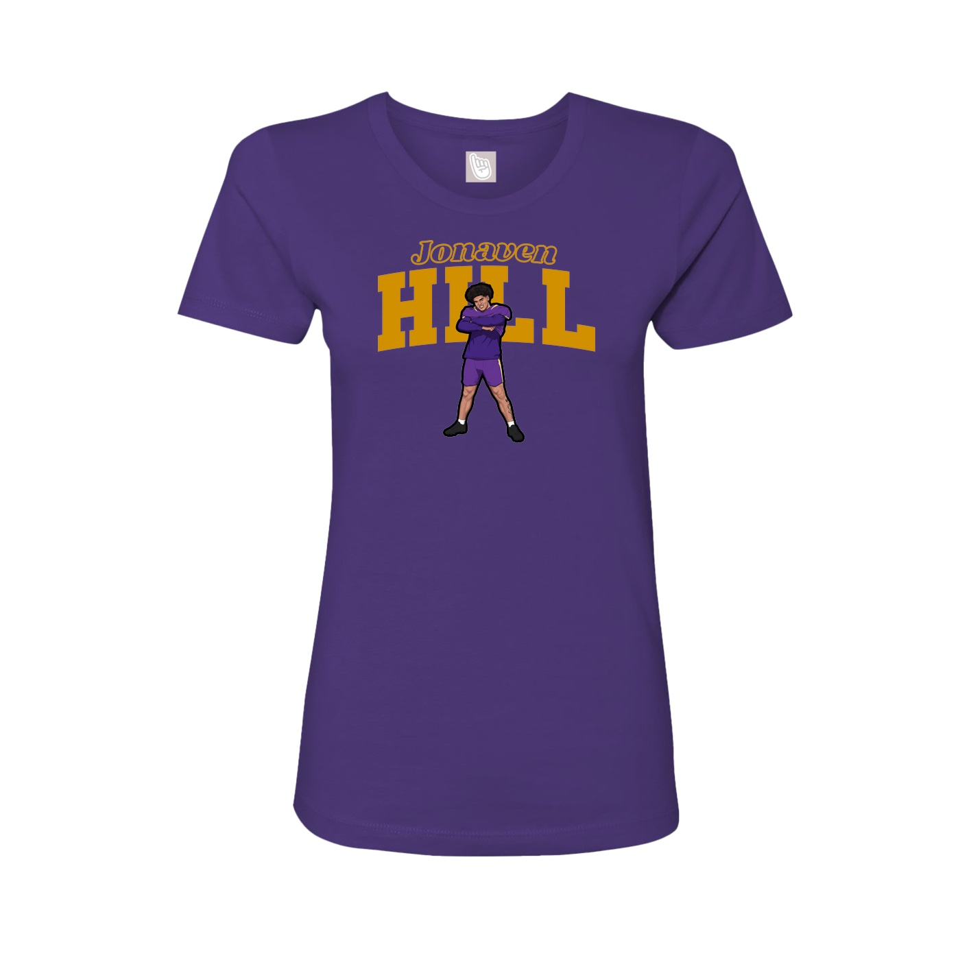 Fitted Women's Tee — Name Arch in Purple