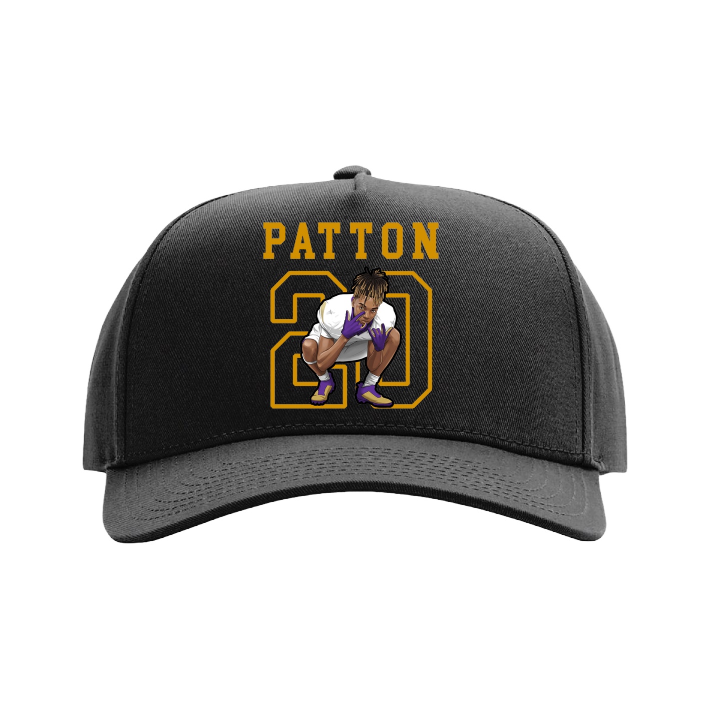 Full Fabric Five-Panel Champ Cap — Shirsey in Black