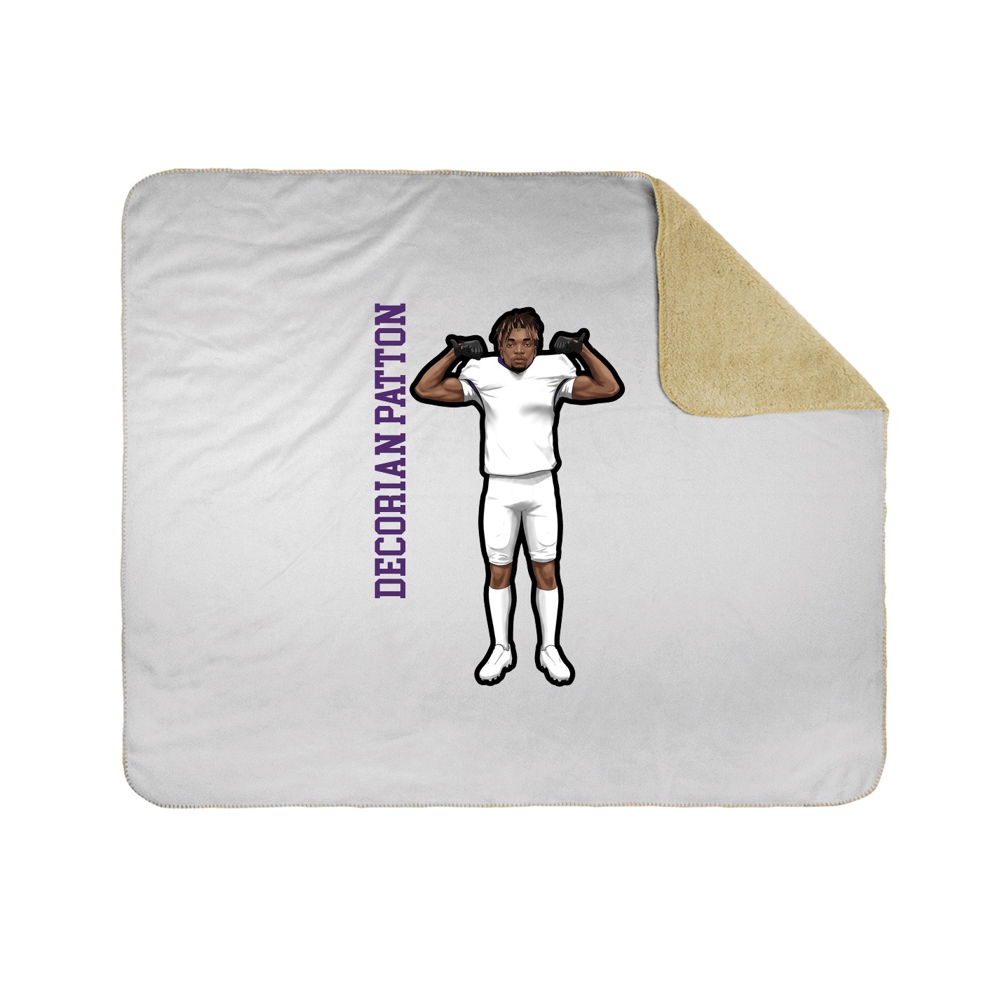 Throw Blanket — Name Vertical in White