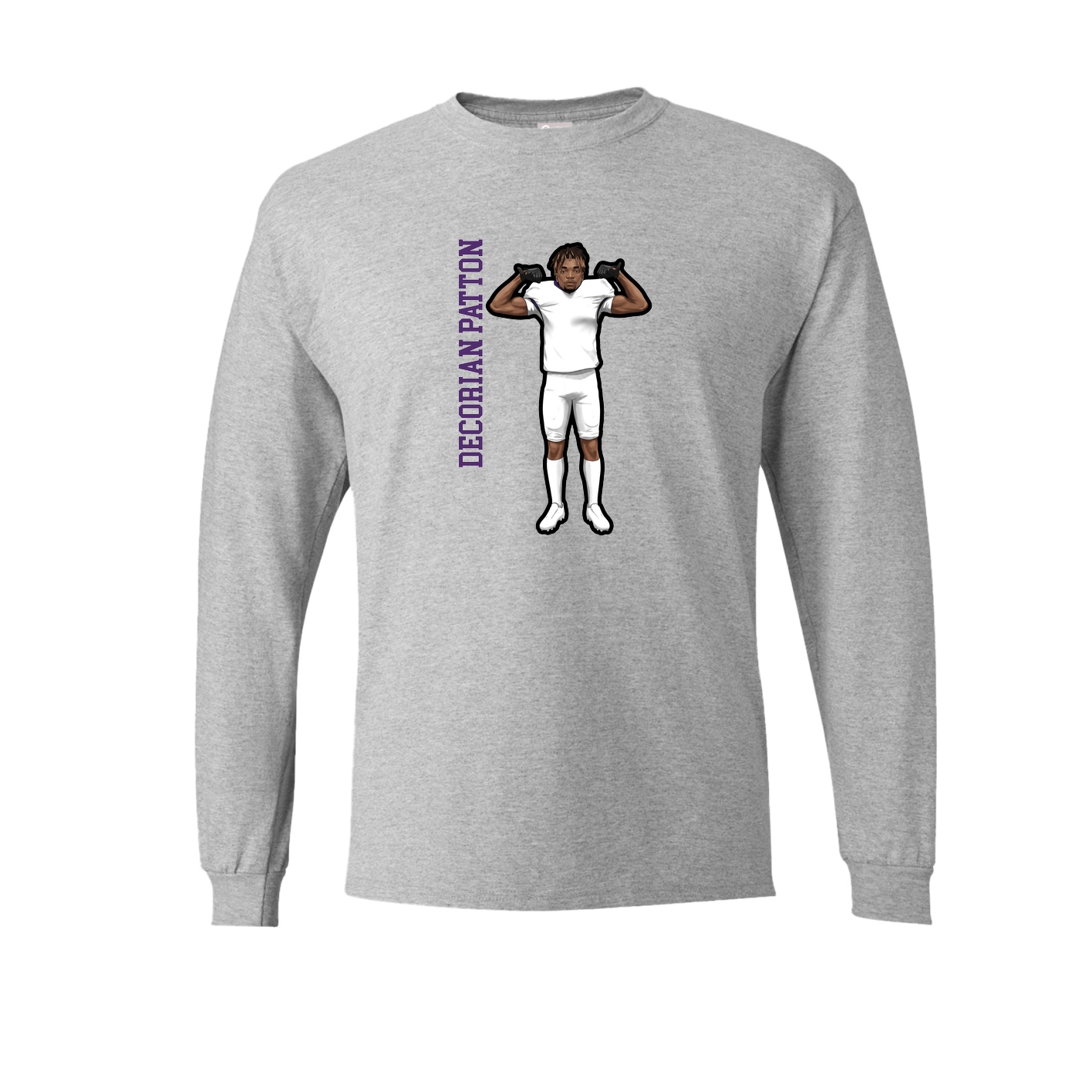 Long Sleeve Tee — Name Vertical in Grey