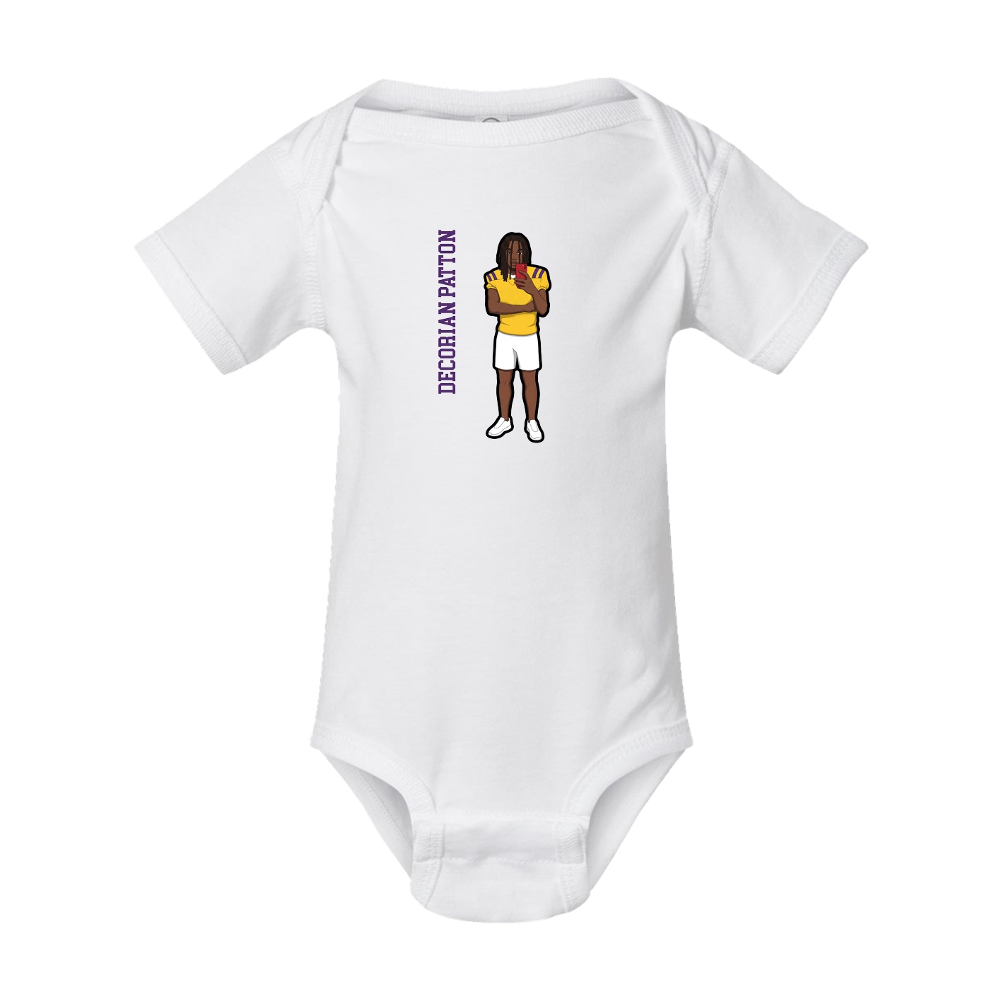 Baby Onesie — Name Vertical in White