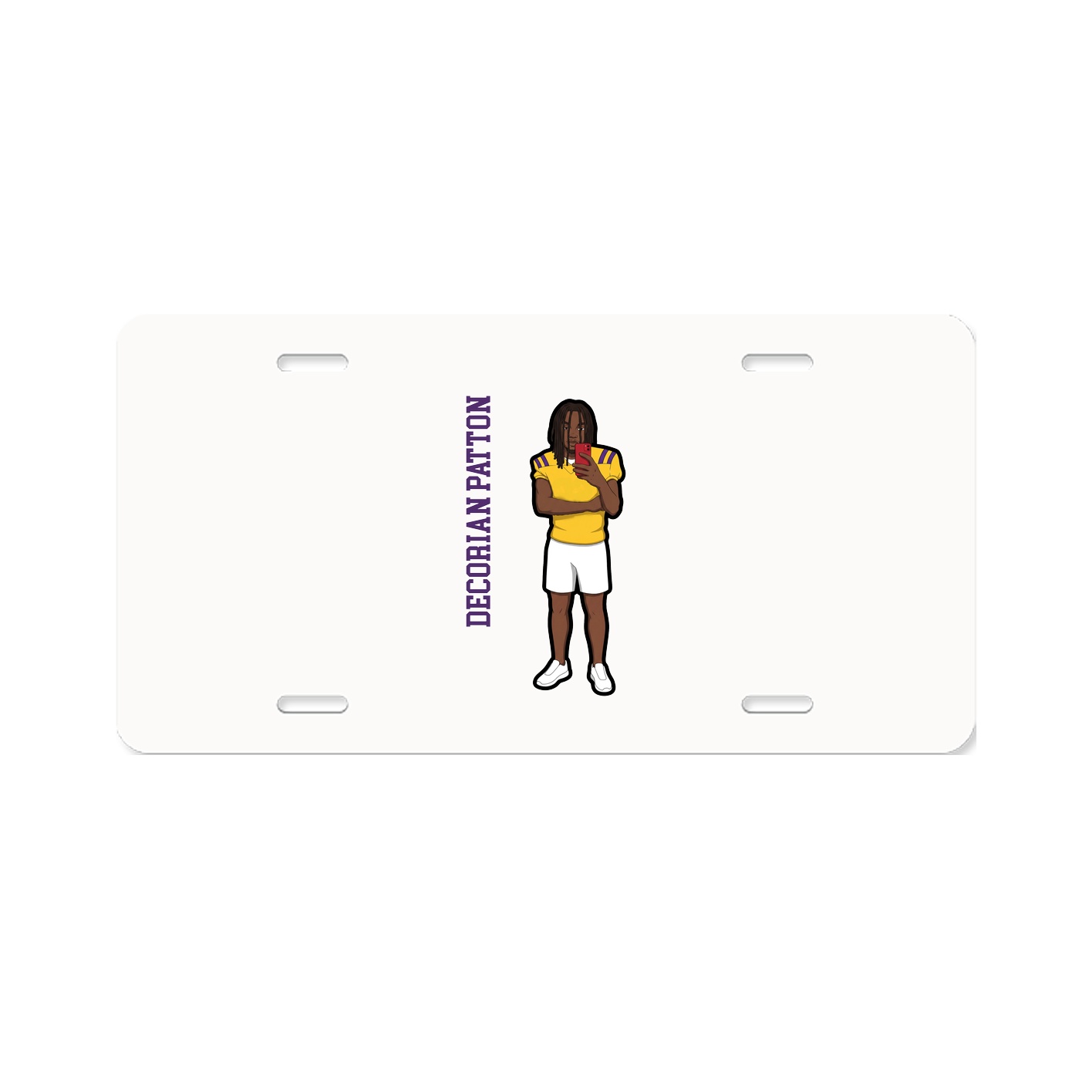 License Plate — Name Vertical in Classic