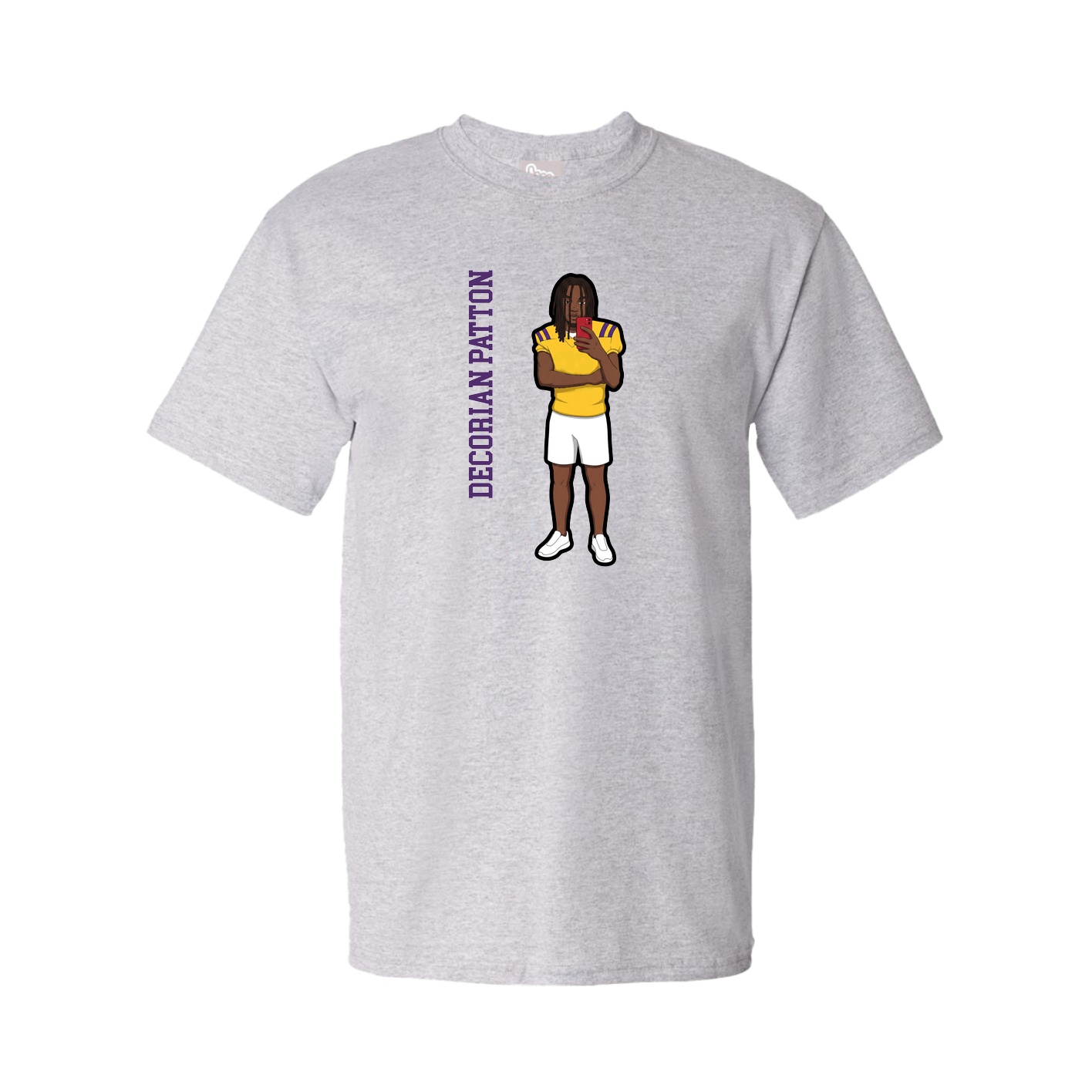 Tee — Name Vertical in Grey