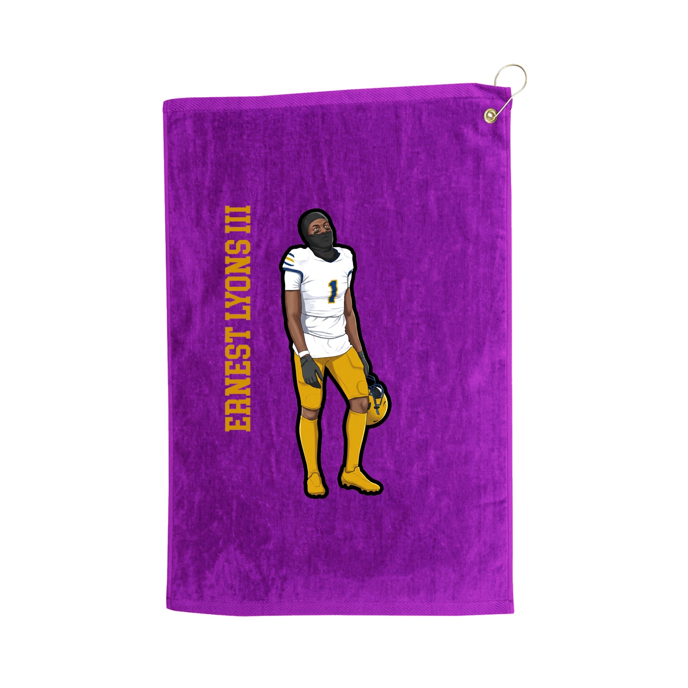 Golf Towel — Name Vertical in Purple