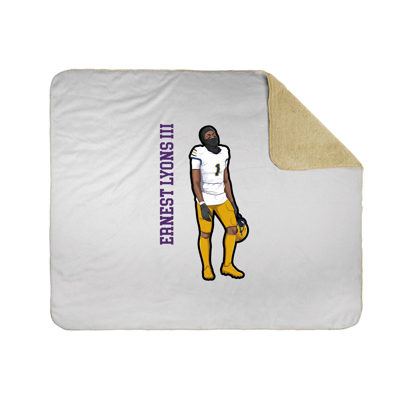 Throw Blanket — Name Vertical in White