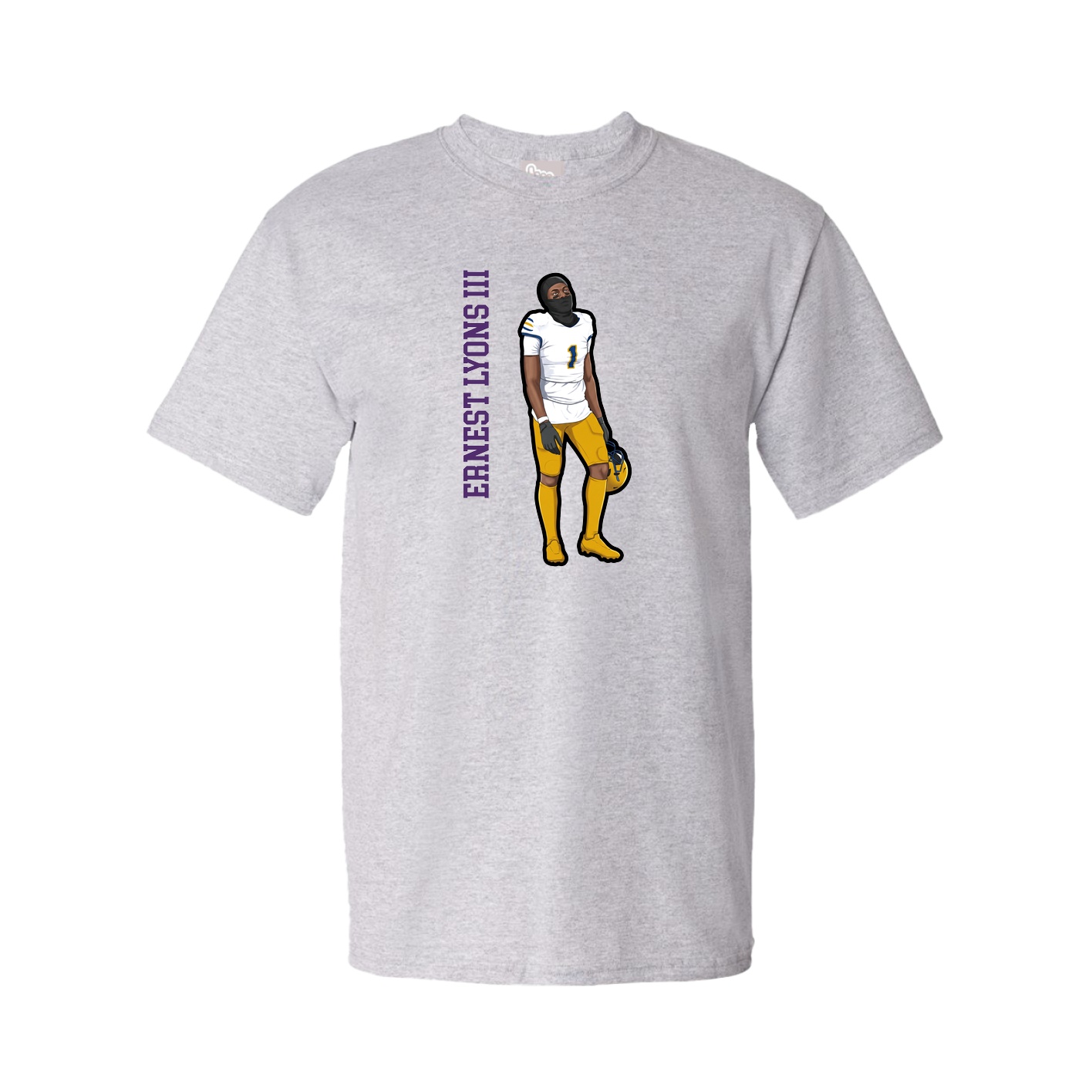 Youth Tee — Name Vertical in Grey