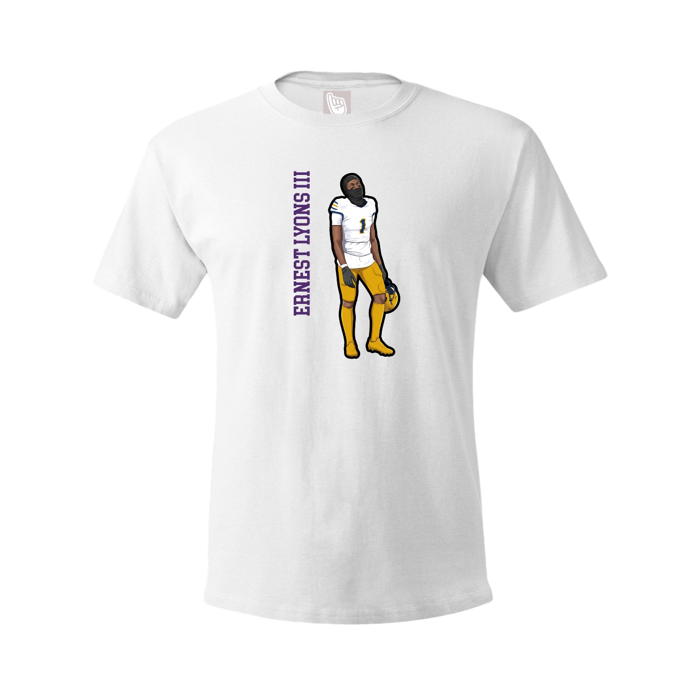 Youth Tee — Name Vertical in White