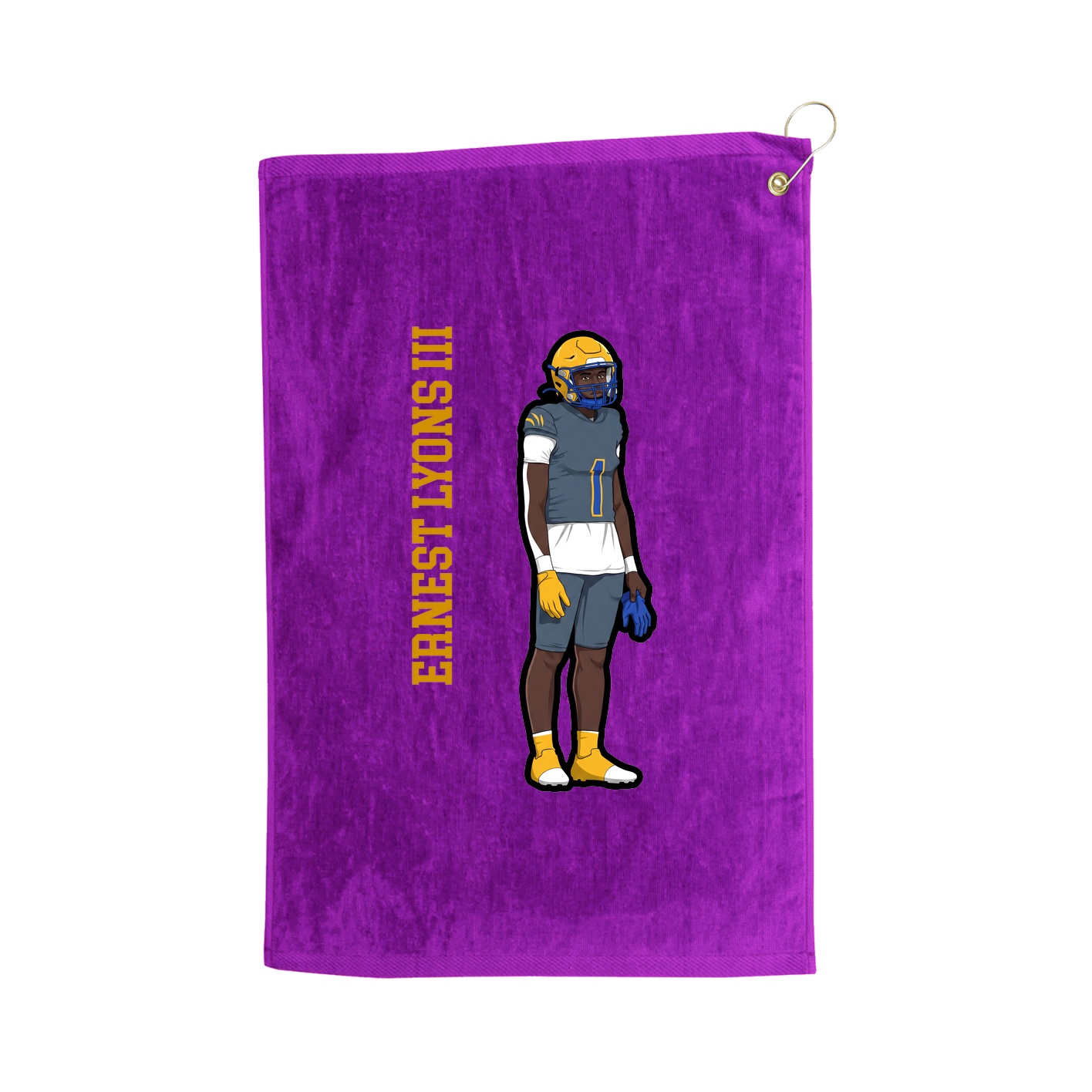 Golf Towel — Name Vertical in Purple