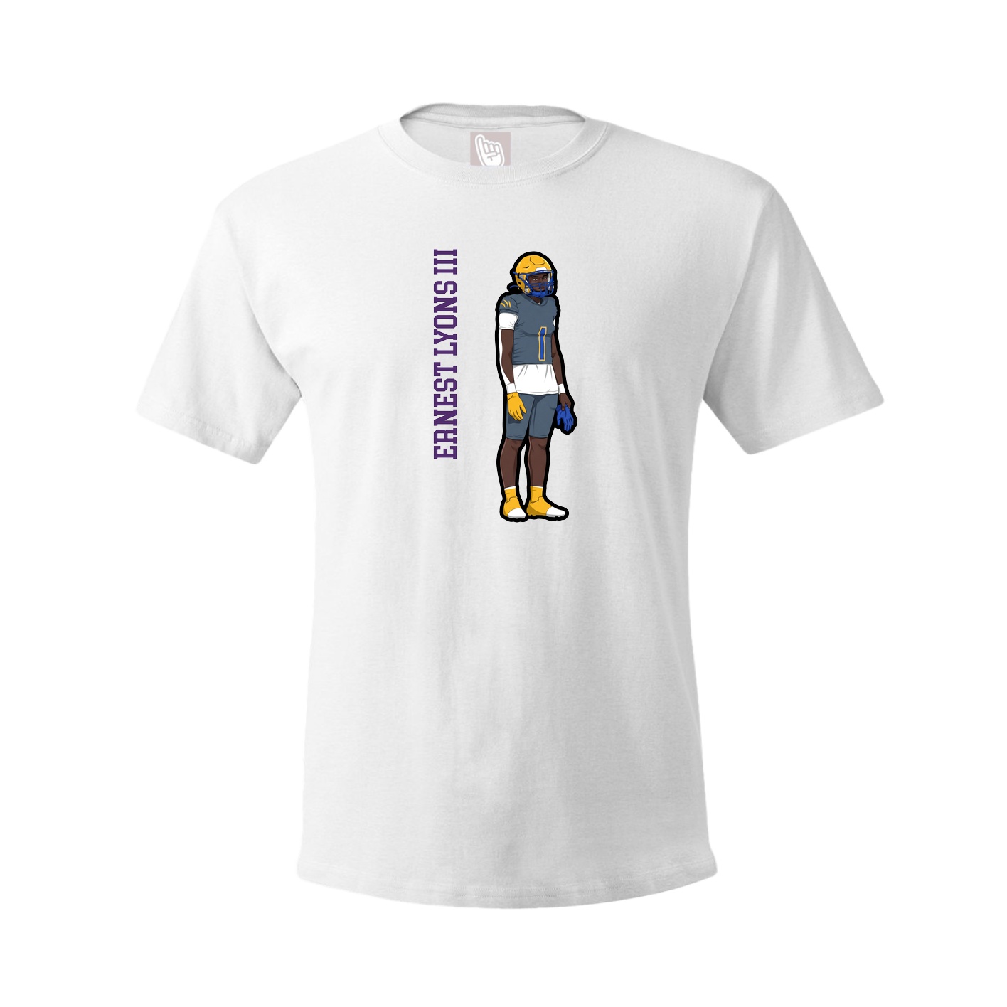 Youth Tee — Name Vertical in White