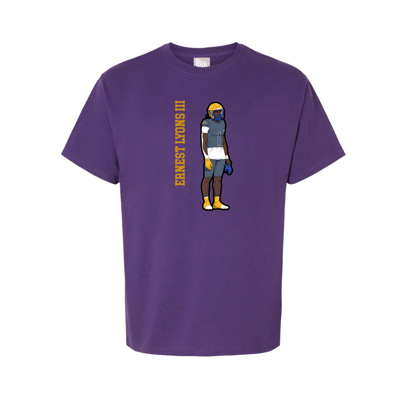 Youth Tee — Name Vertical in Purple
