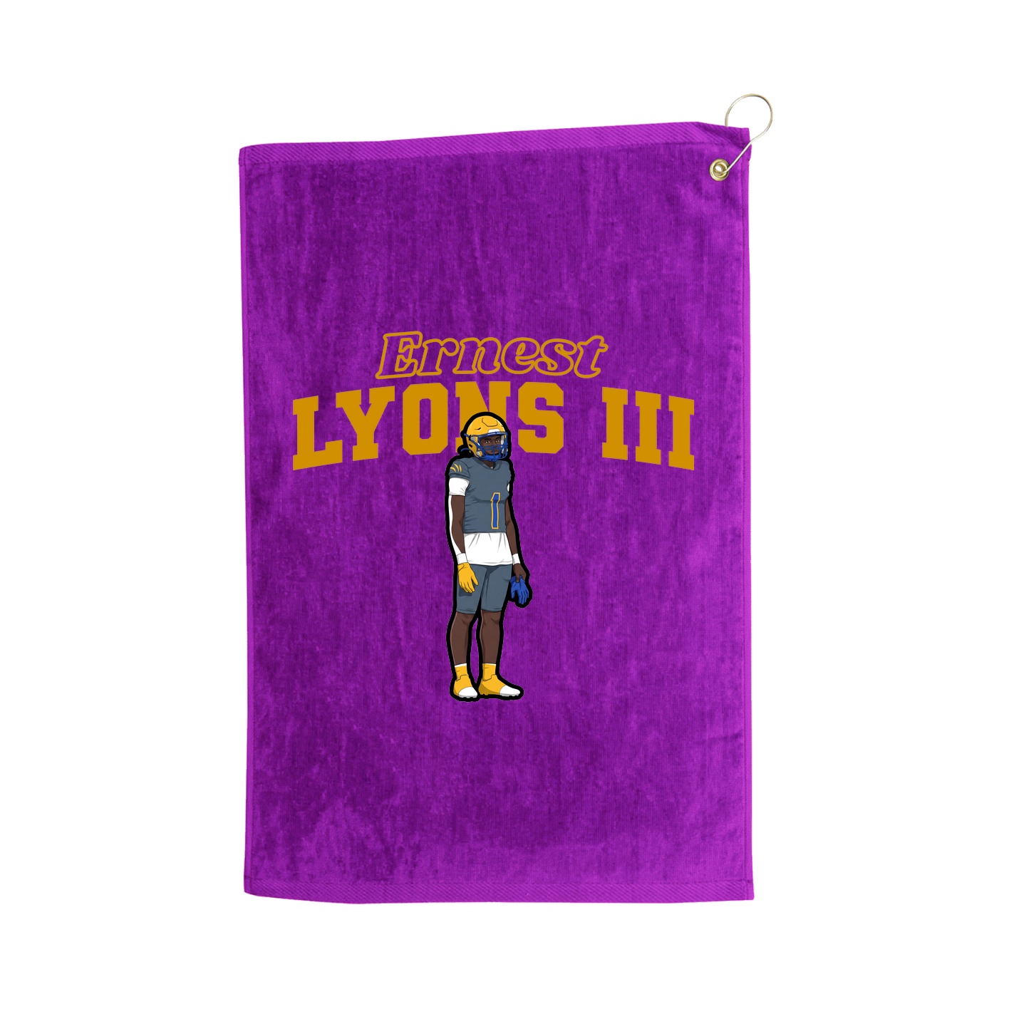 Golf Towel — Name Arch in Purple