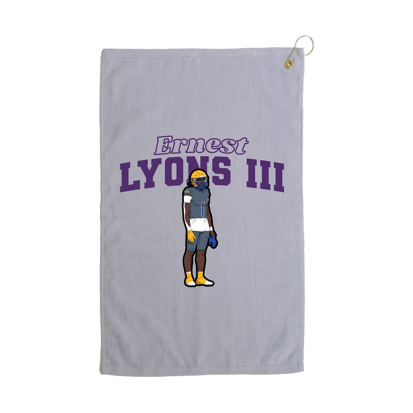 Golf Towel — Name Arch in Grey