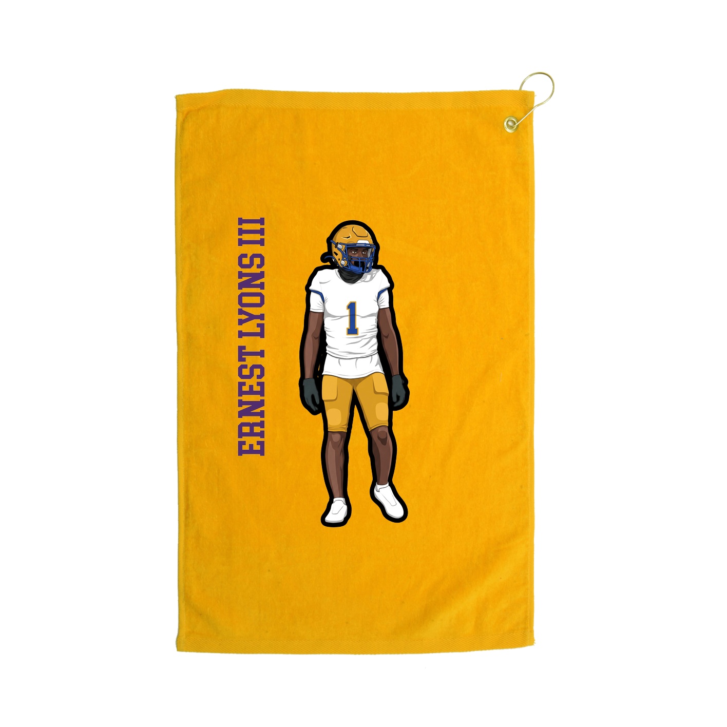 Golf Towel — Name Vertical in Gold
