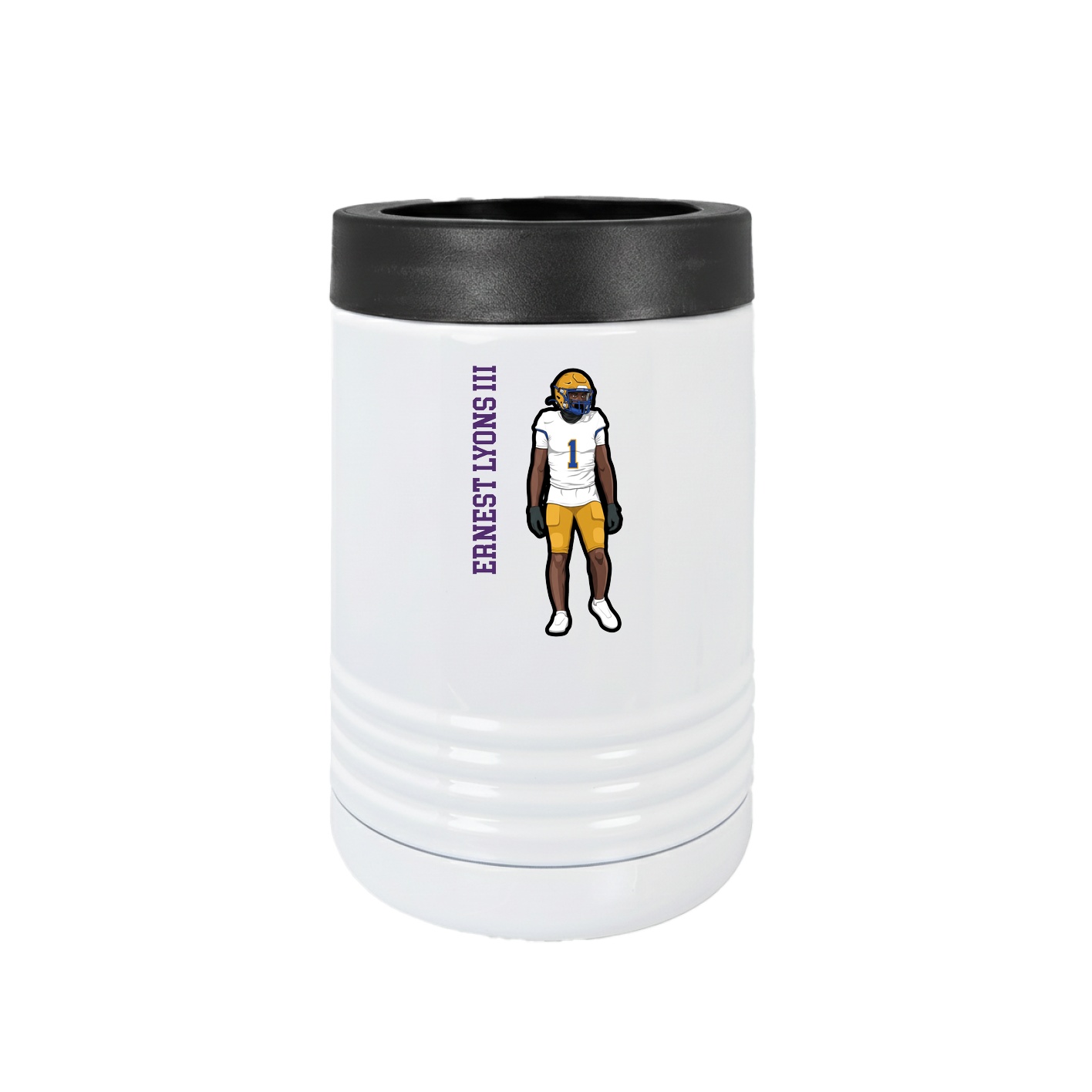 Beverage Holder — Name Vertical in White