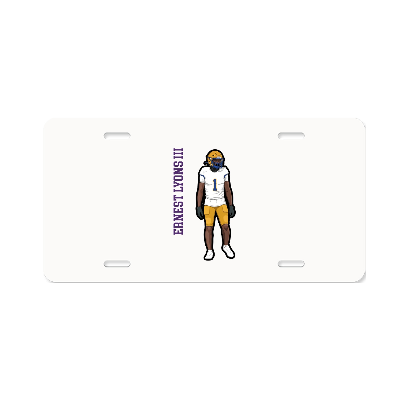 License Plate — Name Vertical in Classic