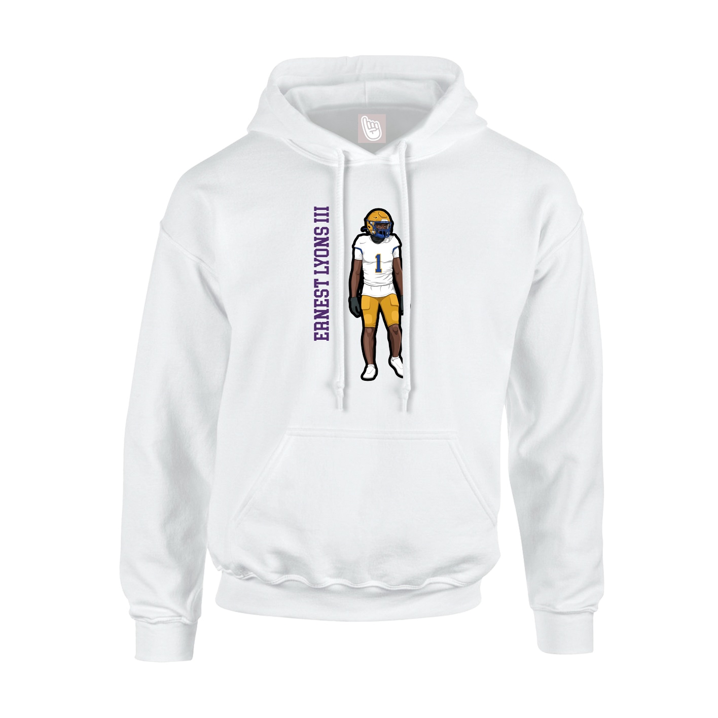 Hoodie — Name Vertical in White
