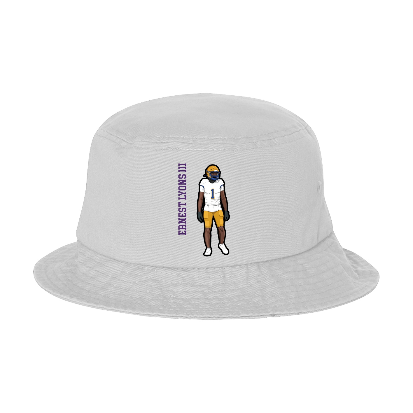 Bucket Cap — Name Vertical in White