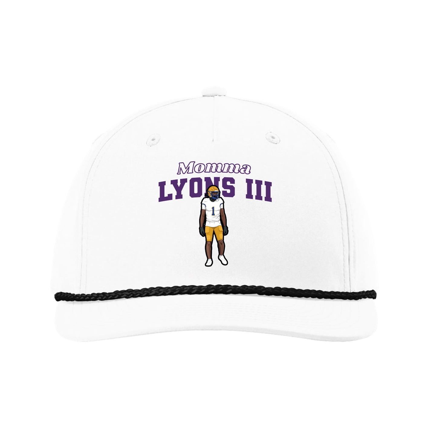 Five-Panel Classic Rope Cap — Mothers Day Block in White