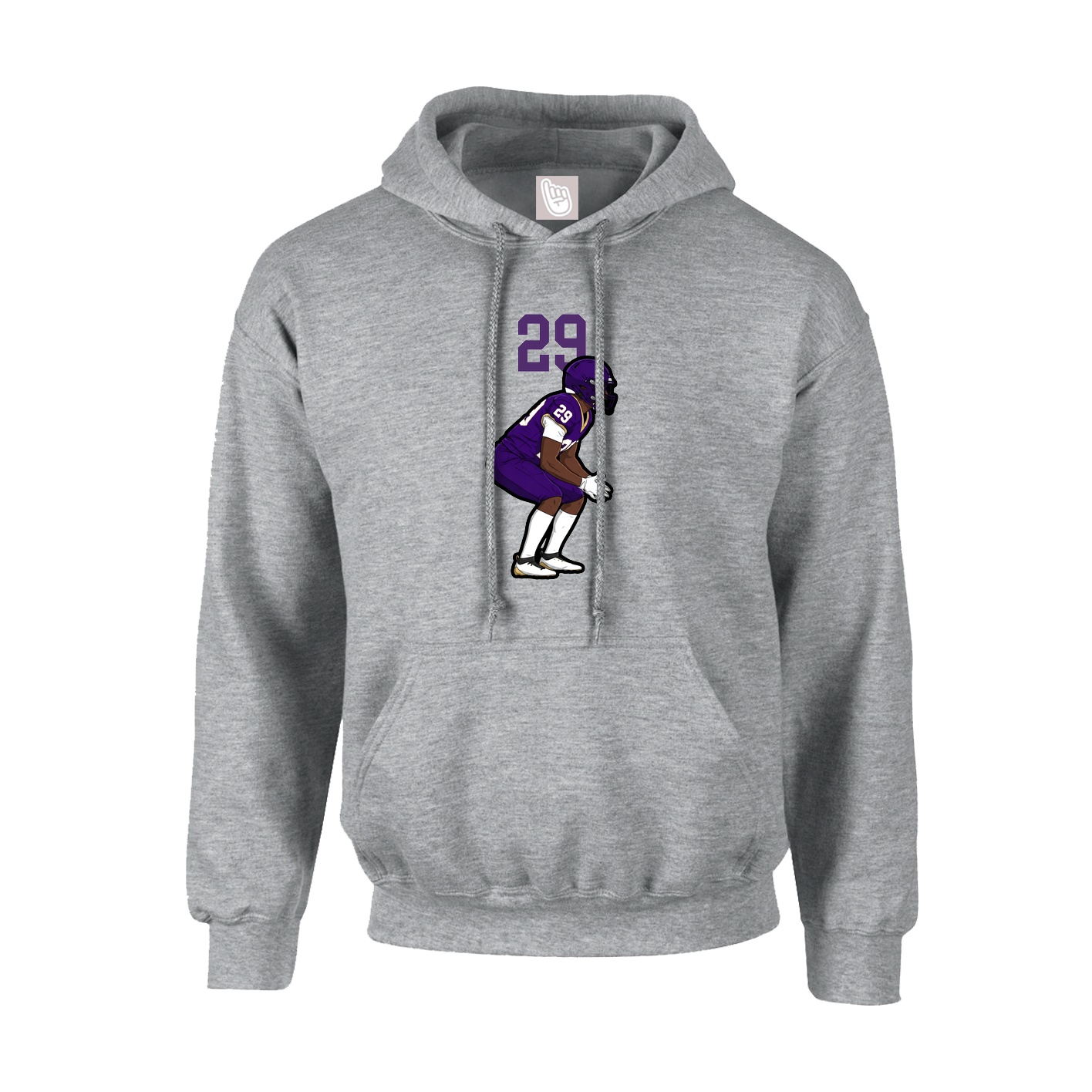 Hoodie — Number Top in Grey