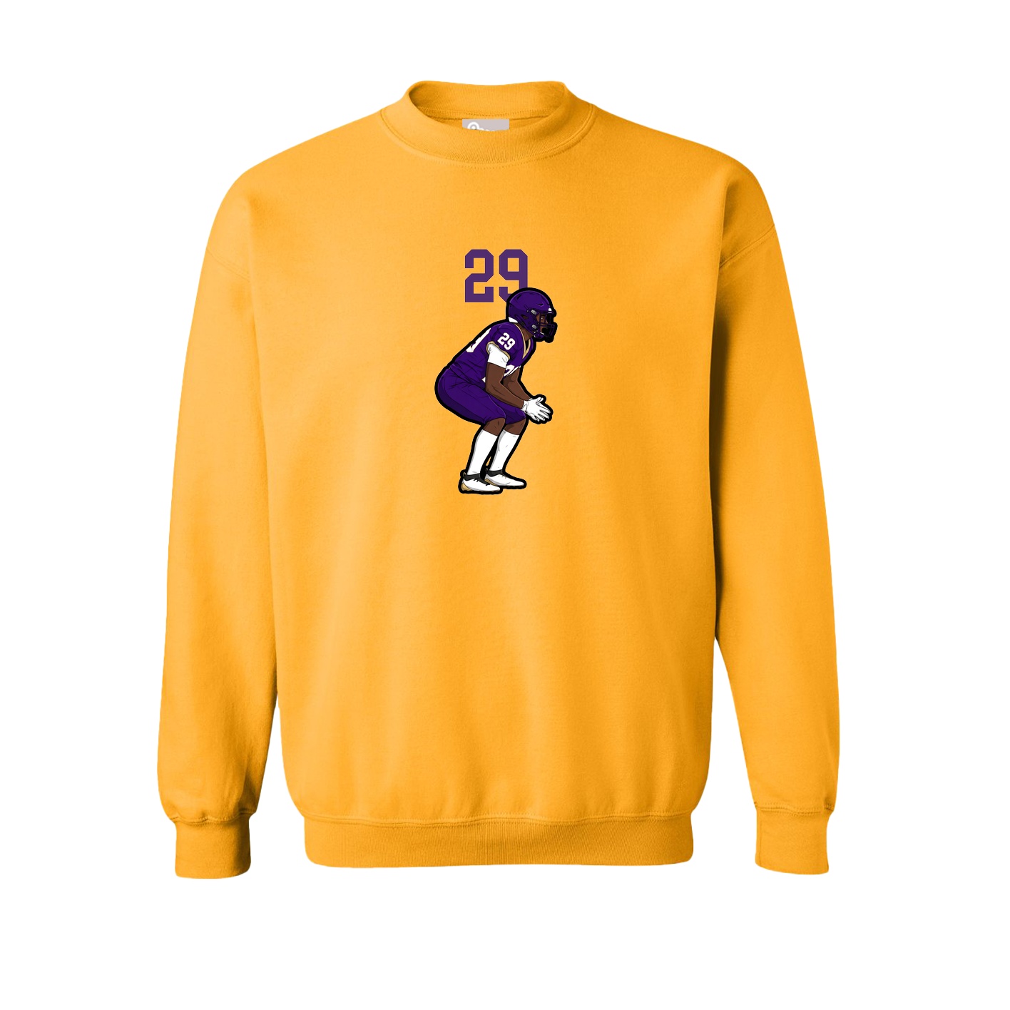 Fleece Crew — Number Top in Gold