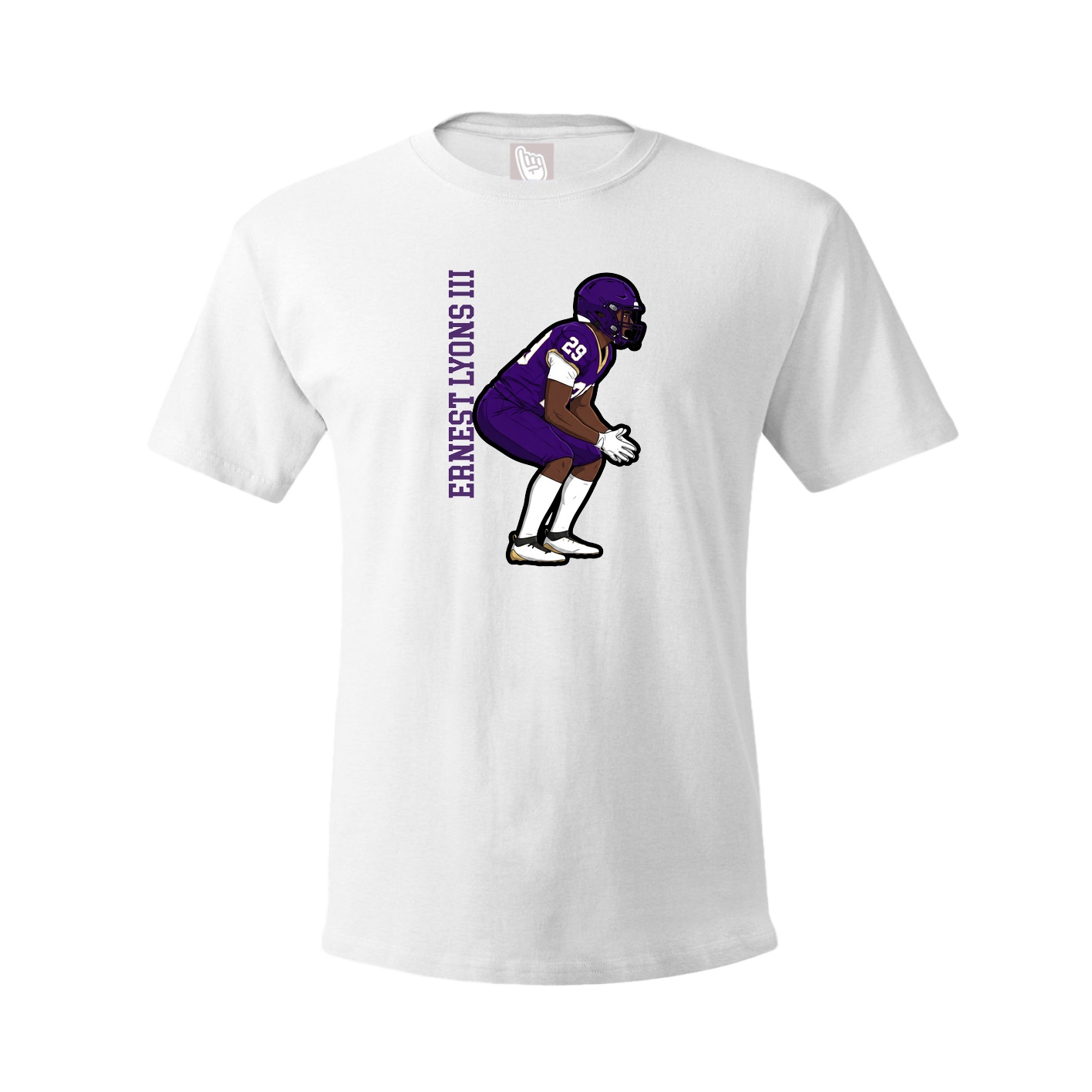 Youth Tee — Name Vertical in White
