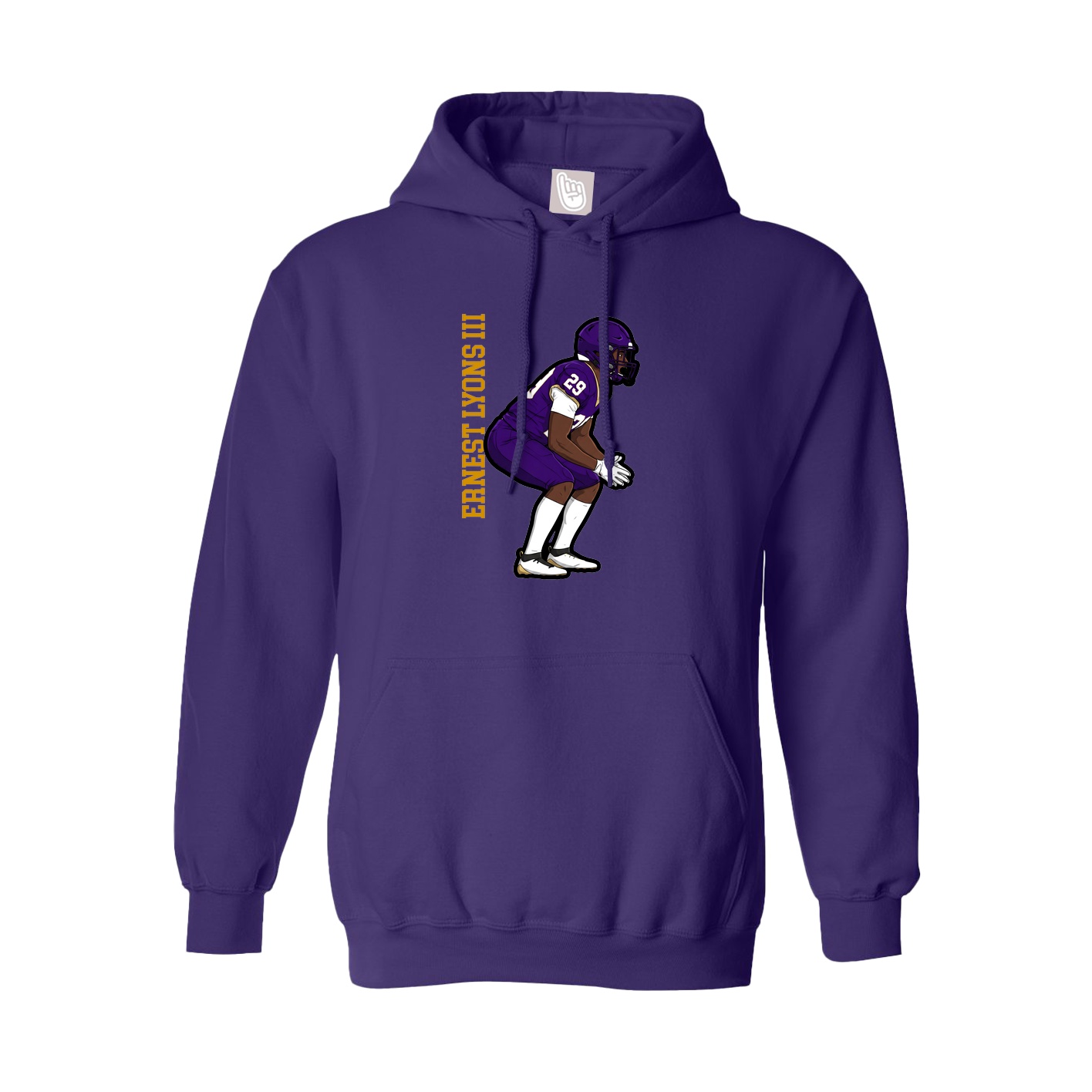 Hoodie — Name Vertical in Purple