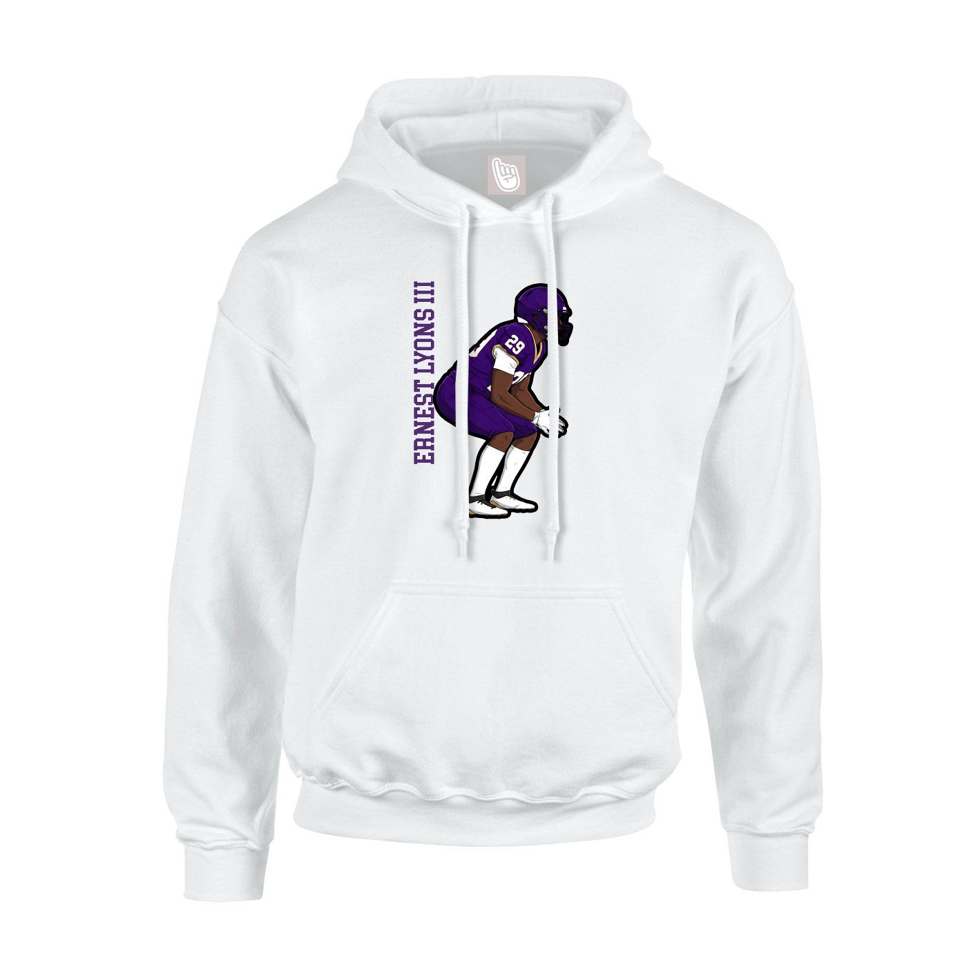 Hoodie — Name Vertical in White