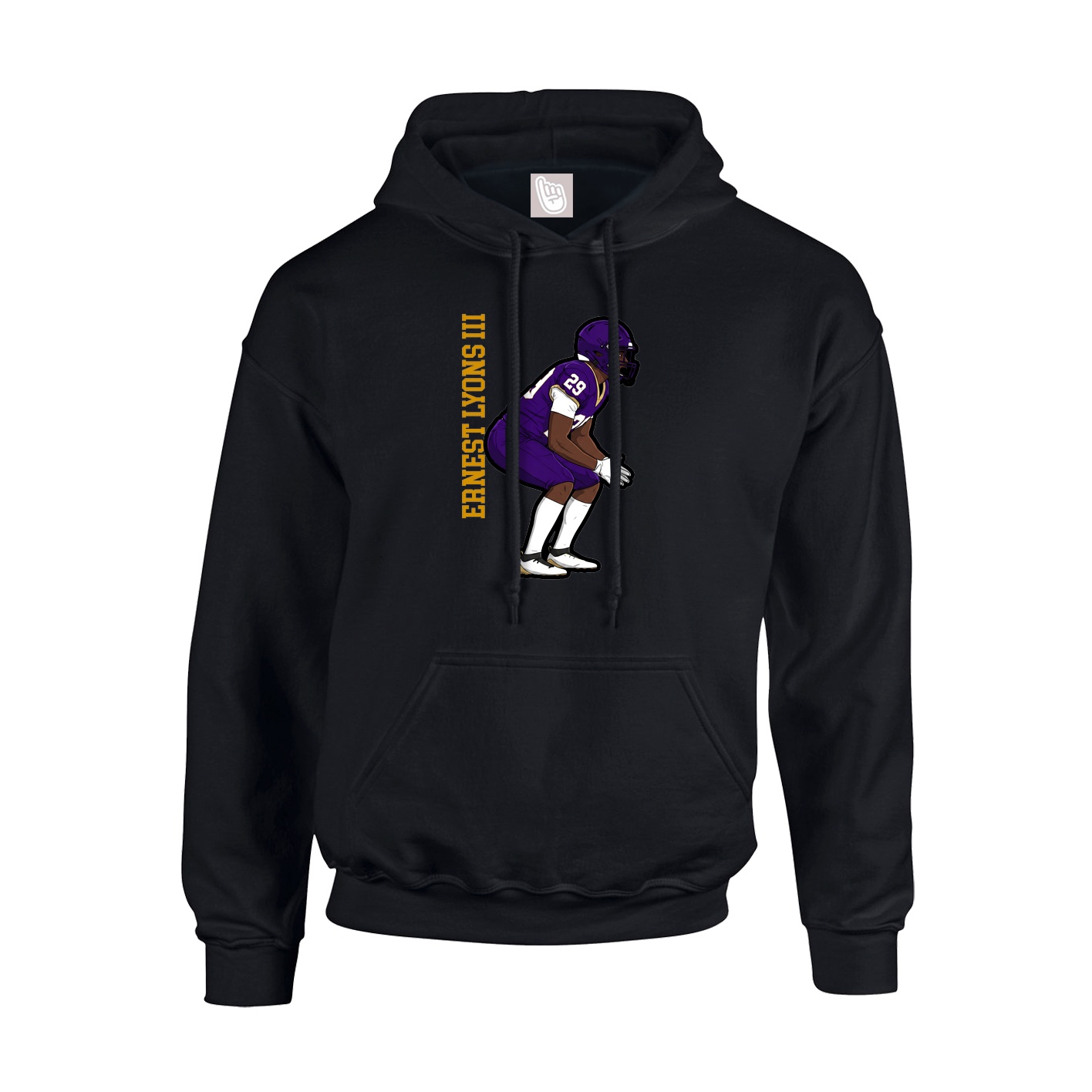Youth Hoodie — Name Vertical in Black