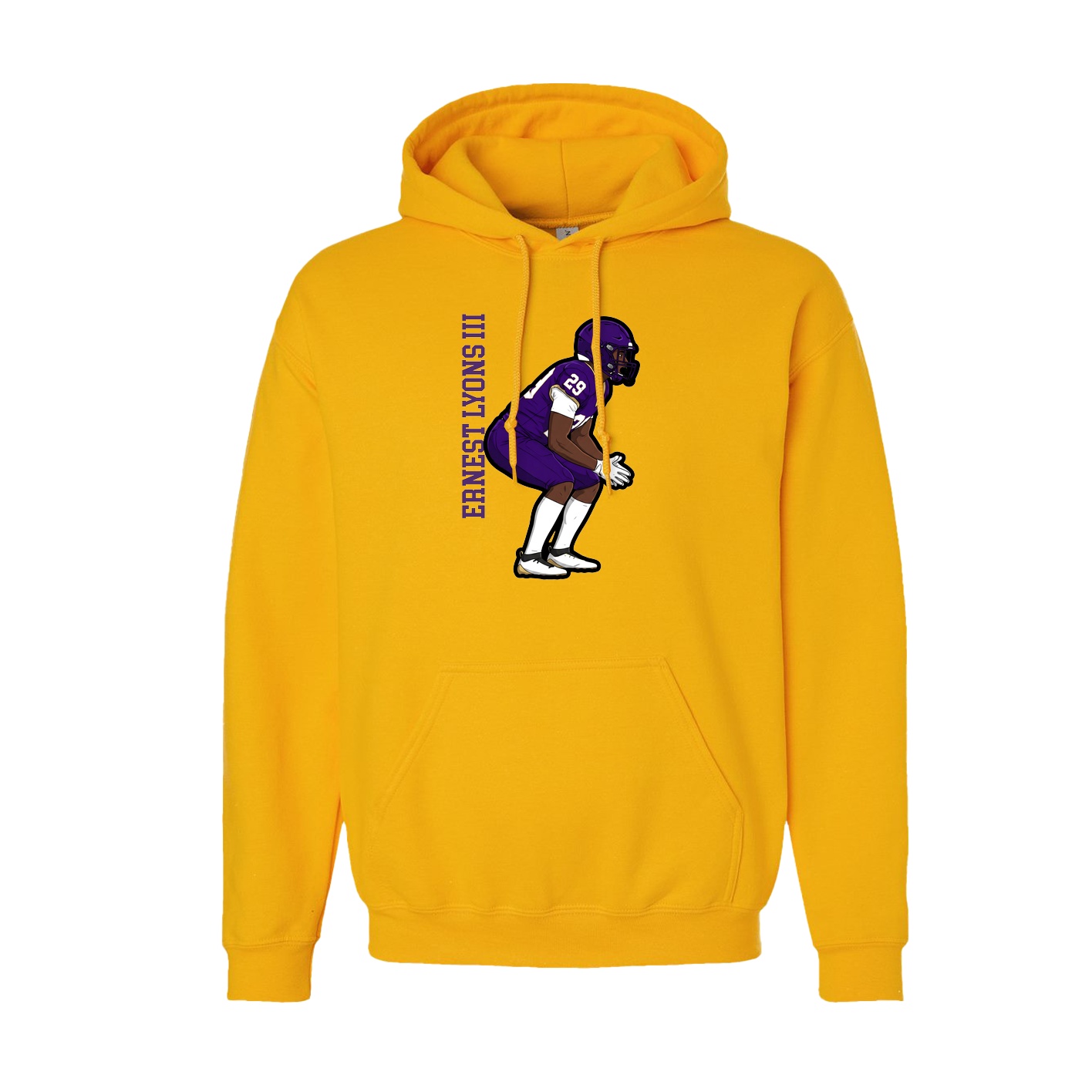 Youth Hoodie — Name Vertical in Gold
