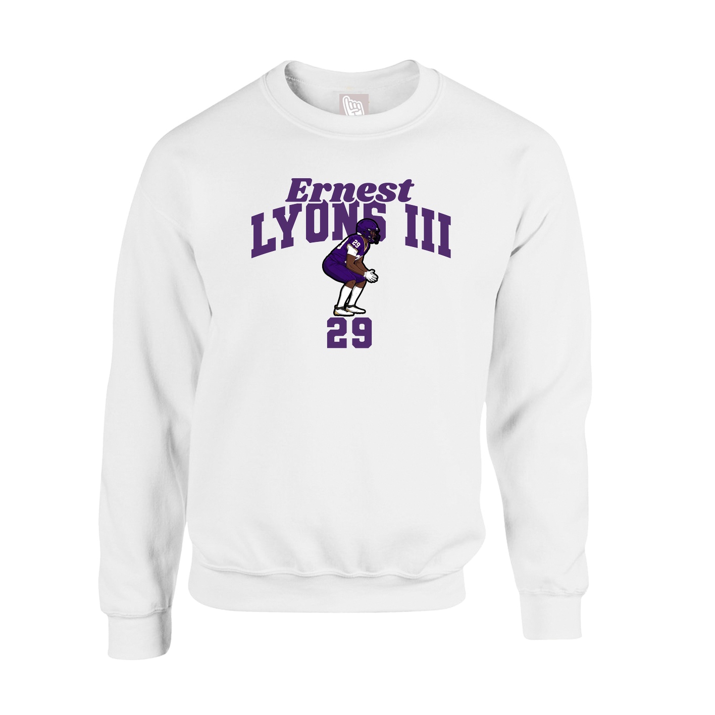 Fleece Crew — Signature Arch in White