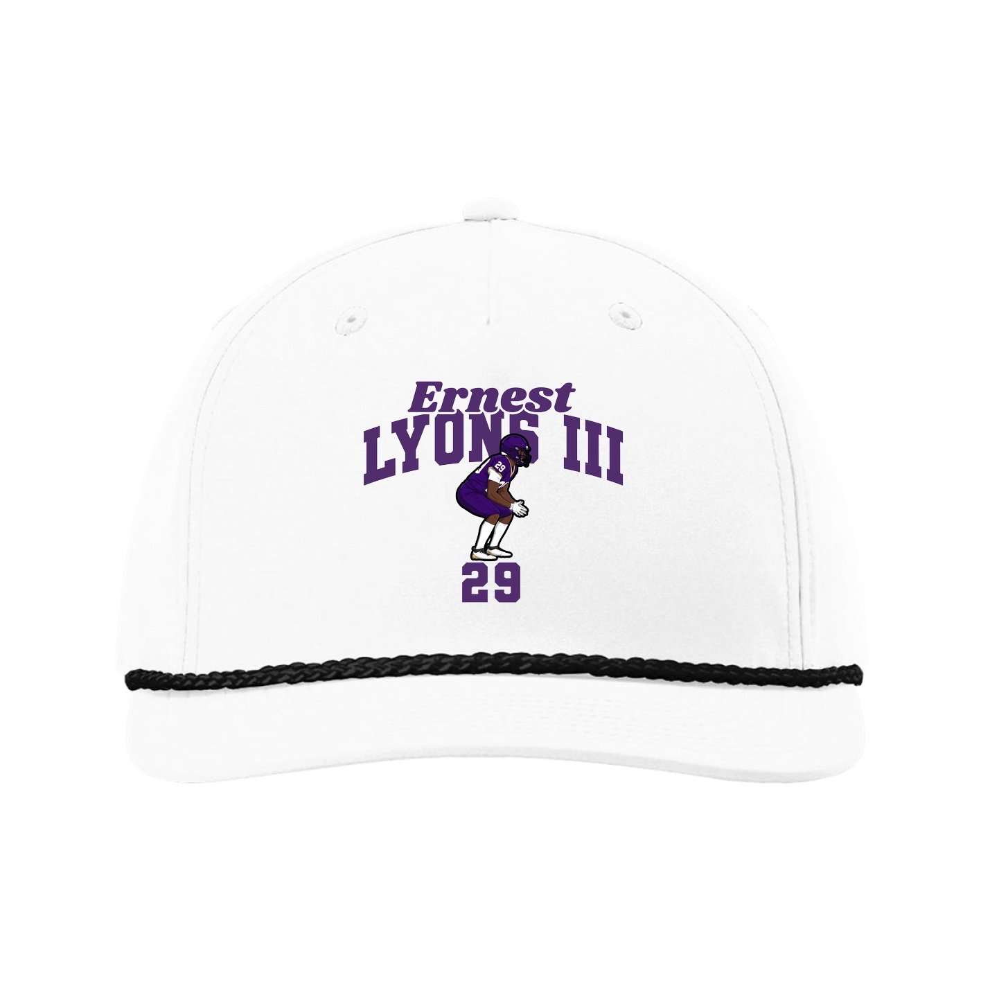 Five-Panel Classic Rope Cap — Signature Arch in White