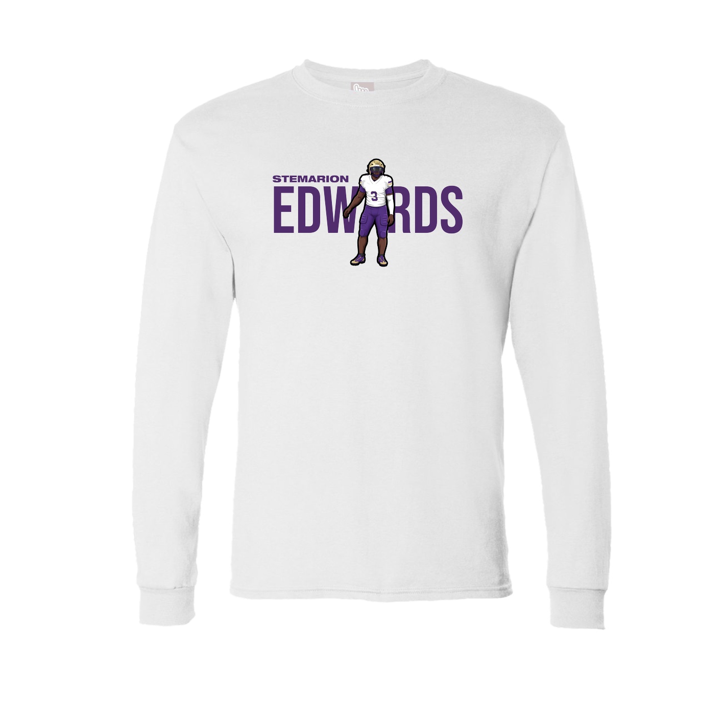 Long Sleeve Tee — Player Name in White