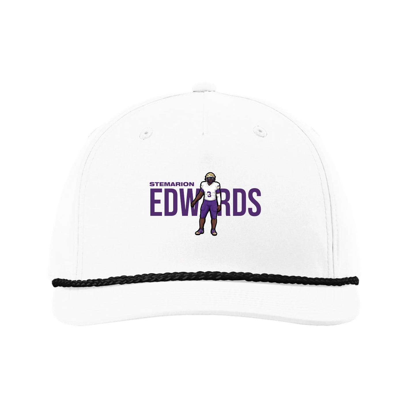 Five-Panel Classic Rope Cap — Player Name in White