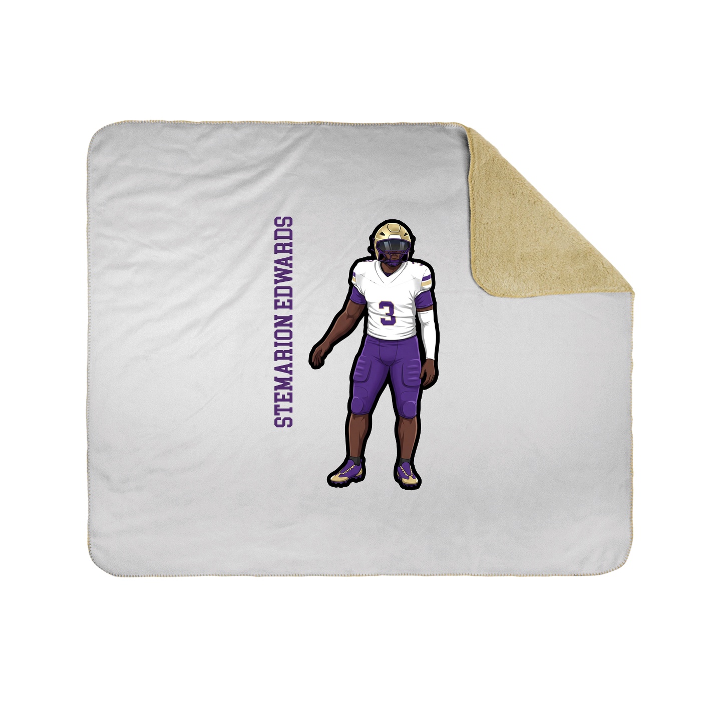 Throw Blanket — Name Vertical in White